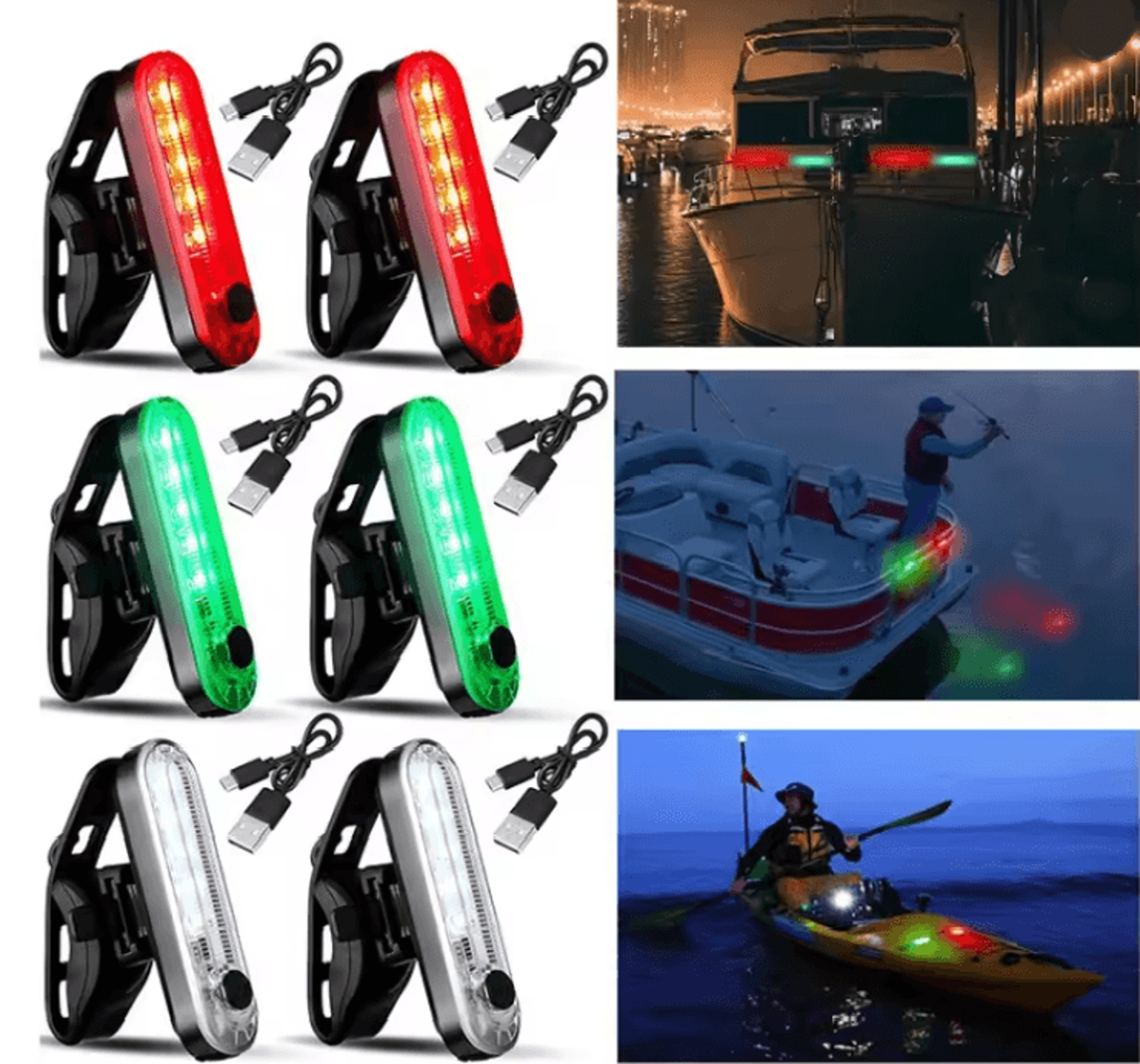 rechargeable led marine navigation light for boat kayak and sailboat