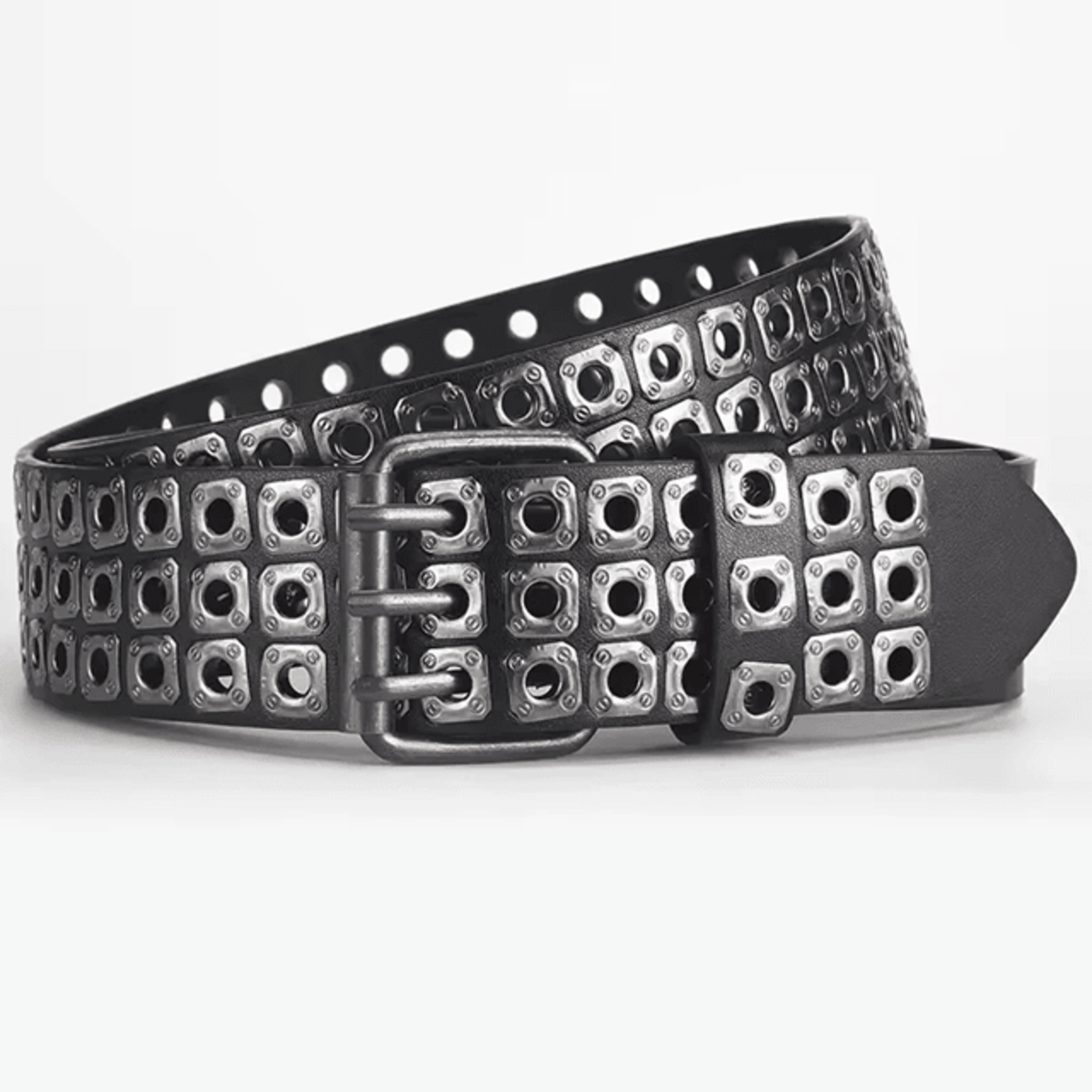 Unisex Punk Studded Street Belt Square Bead Design 3