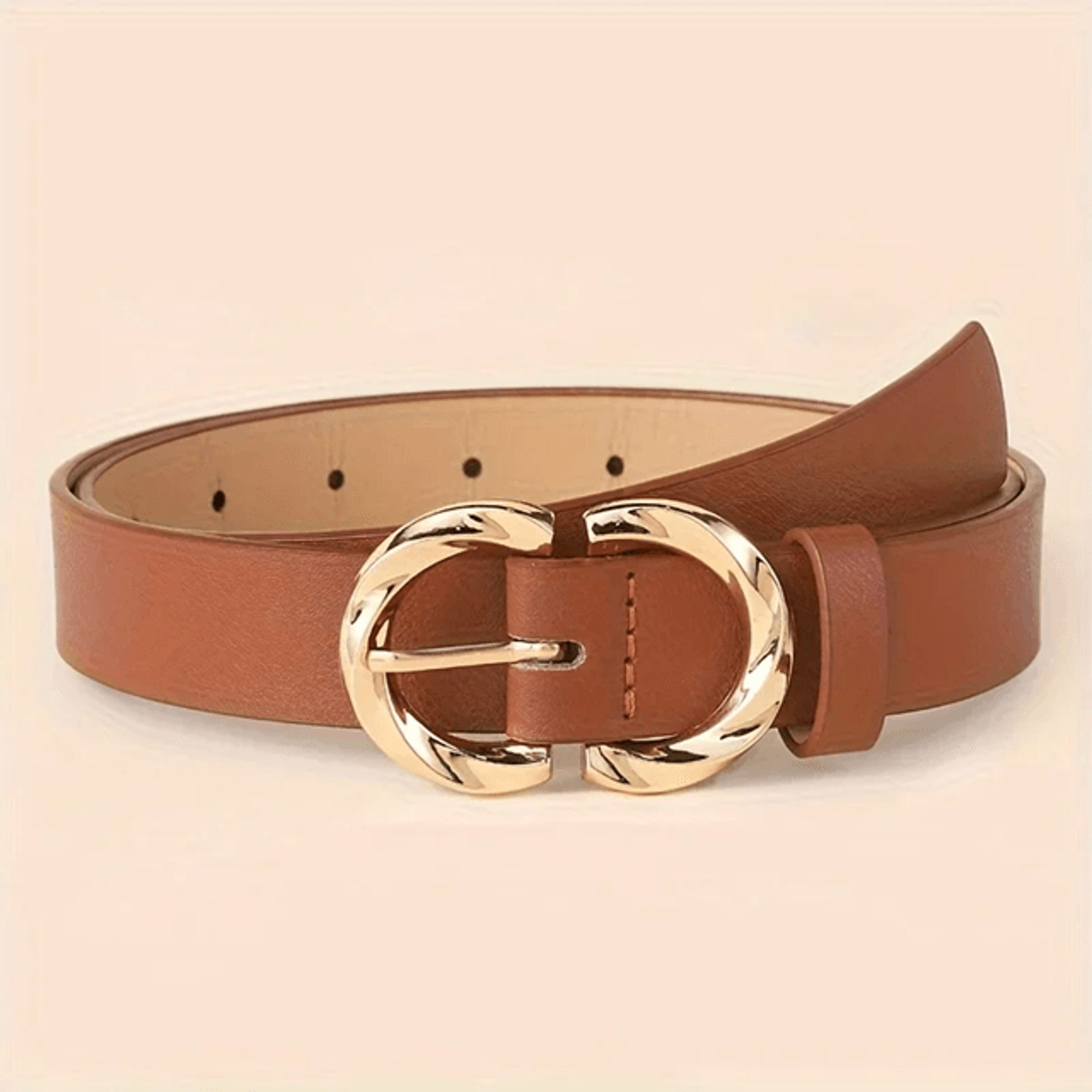 Womens Classic PU Leather Belt With Metal Buckle Fashion Jeans Belt 4