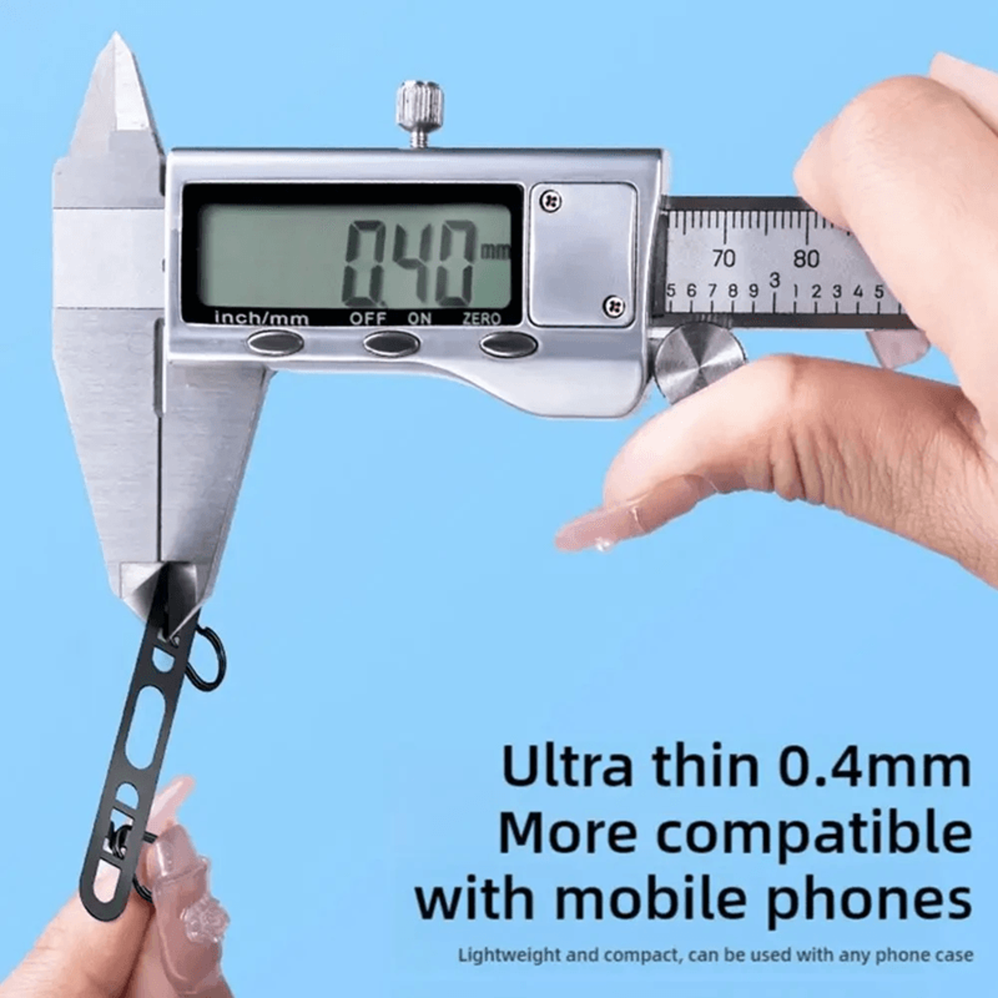 ultra thin metal phone lanyard patch stainless steel anti loss hanging tab