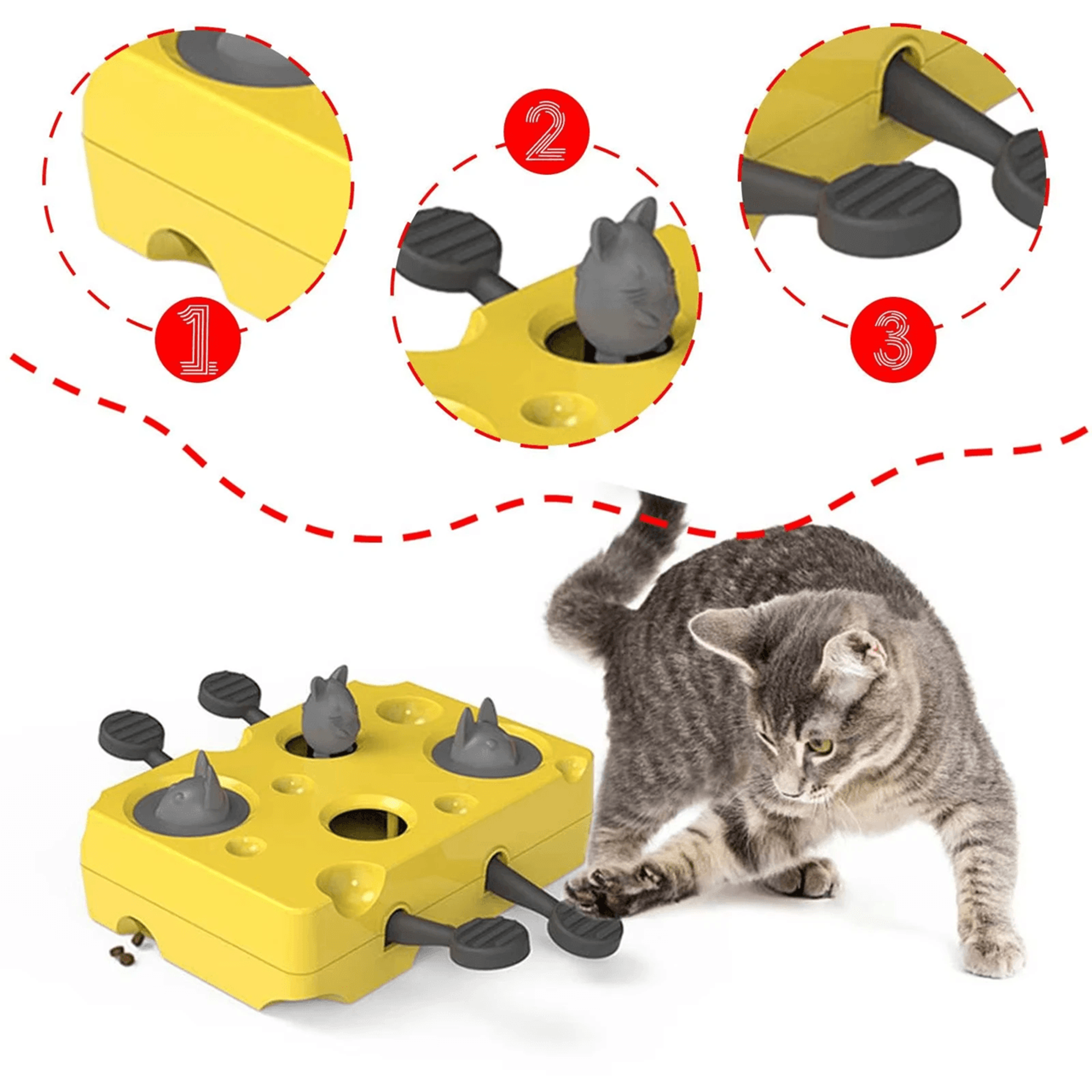 Cat Puzzle Feeder Toy Slow Feeder And Mental Stimulation Game For Indoor Cats 1
