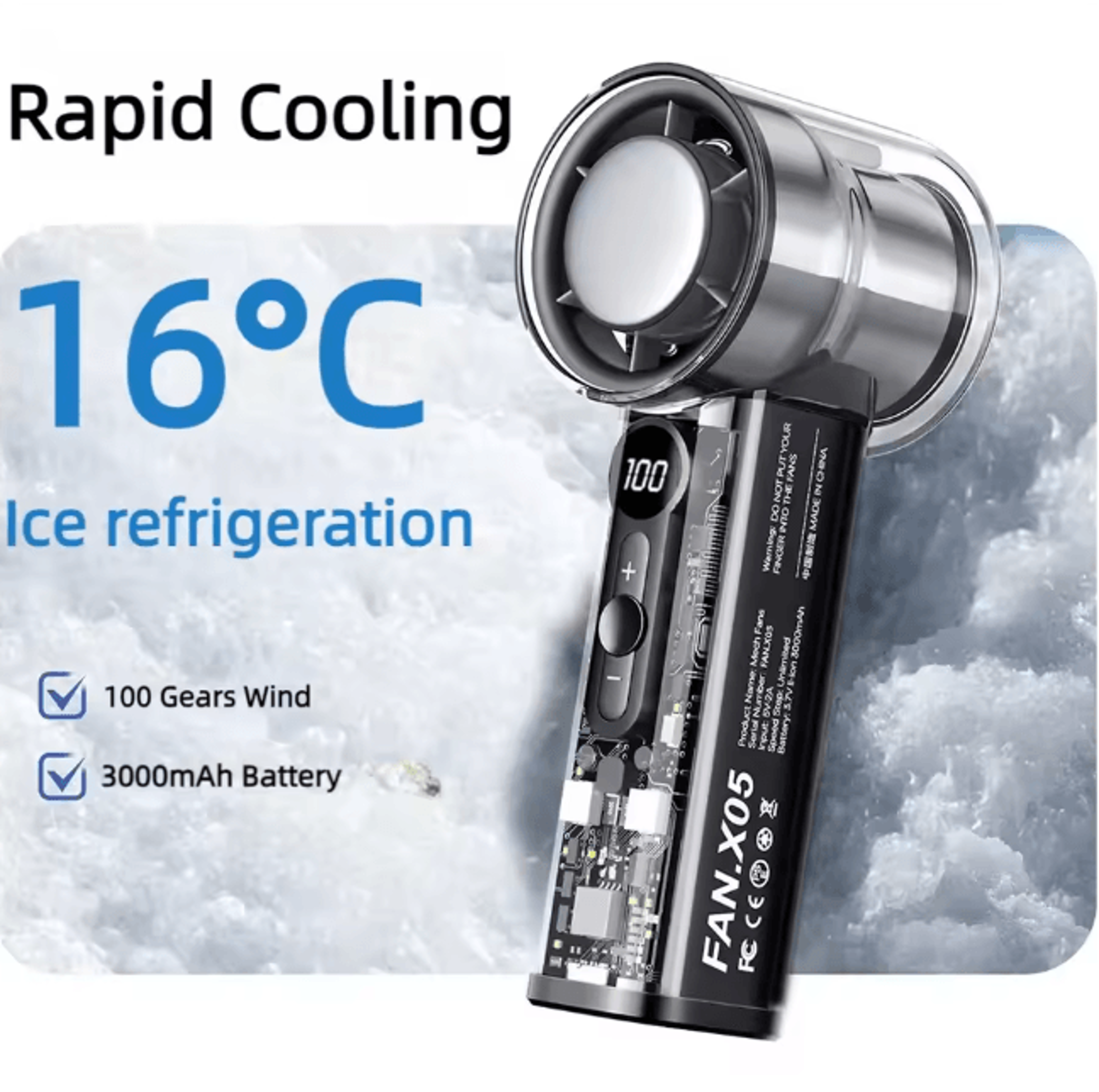 portable handheld cooling fan rechargeable high speed mini fan