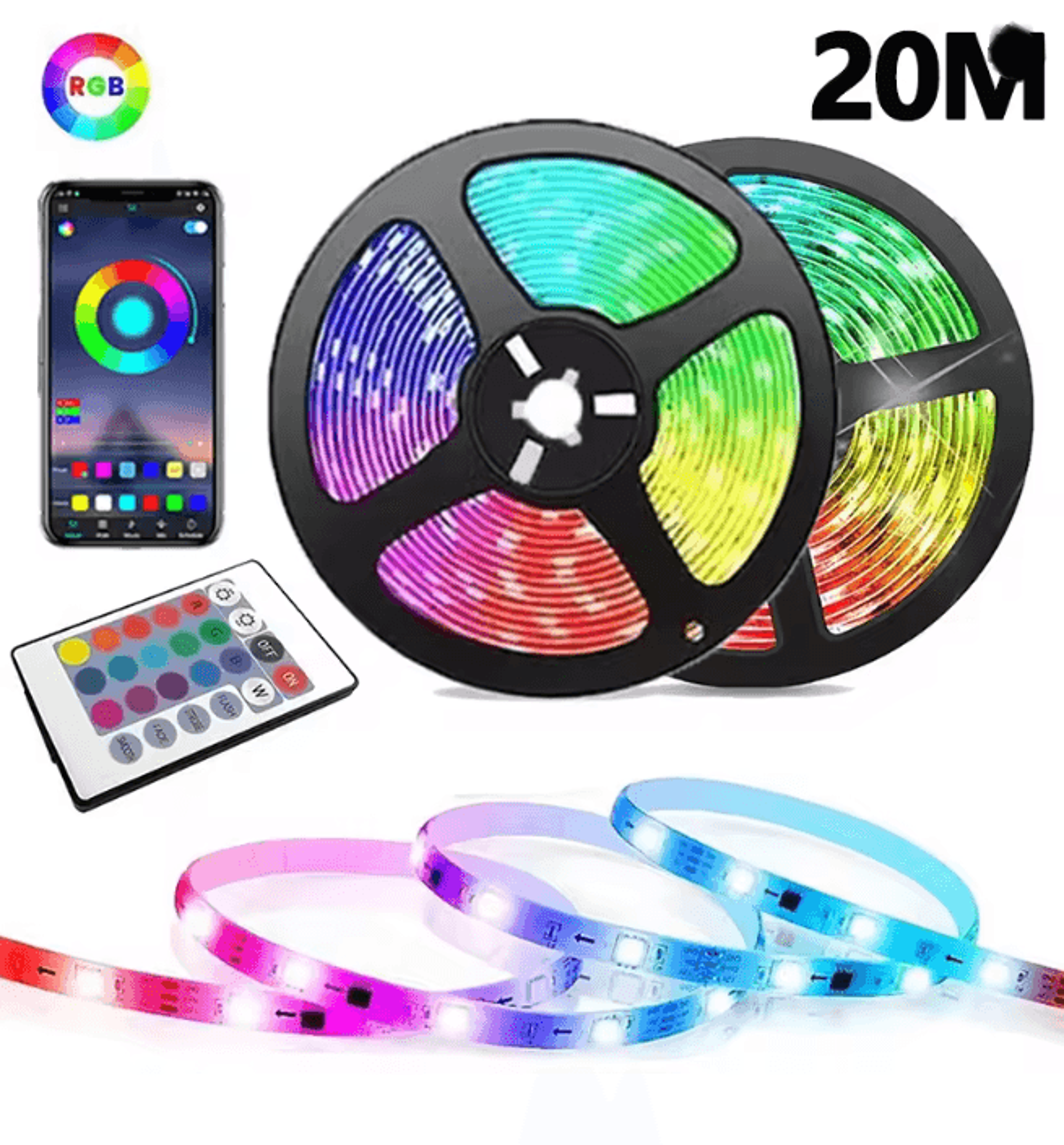 RGB LED Strip Light USB Bluetooth Color Changing Flexible Light Tape 6