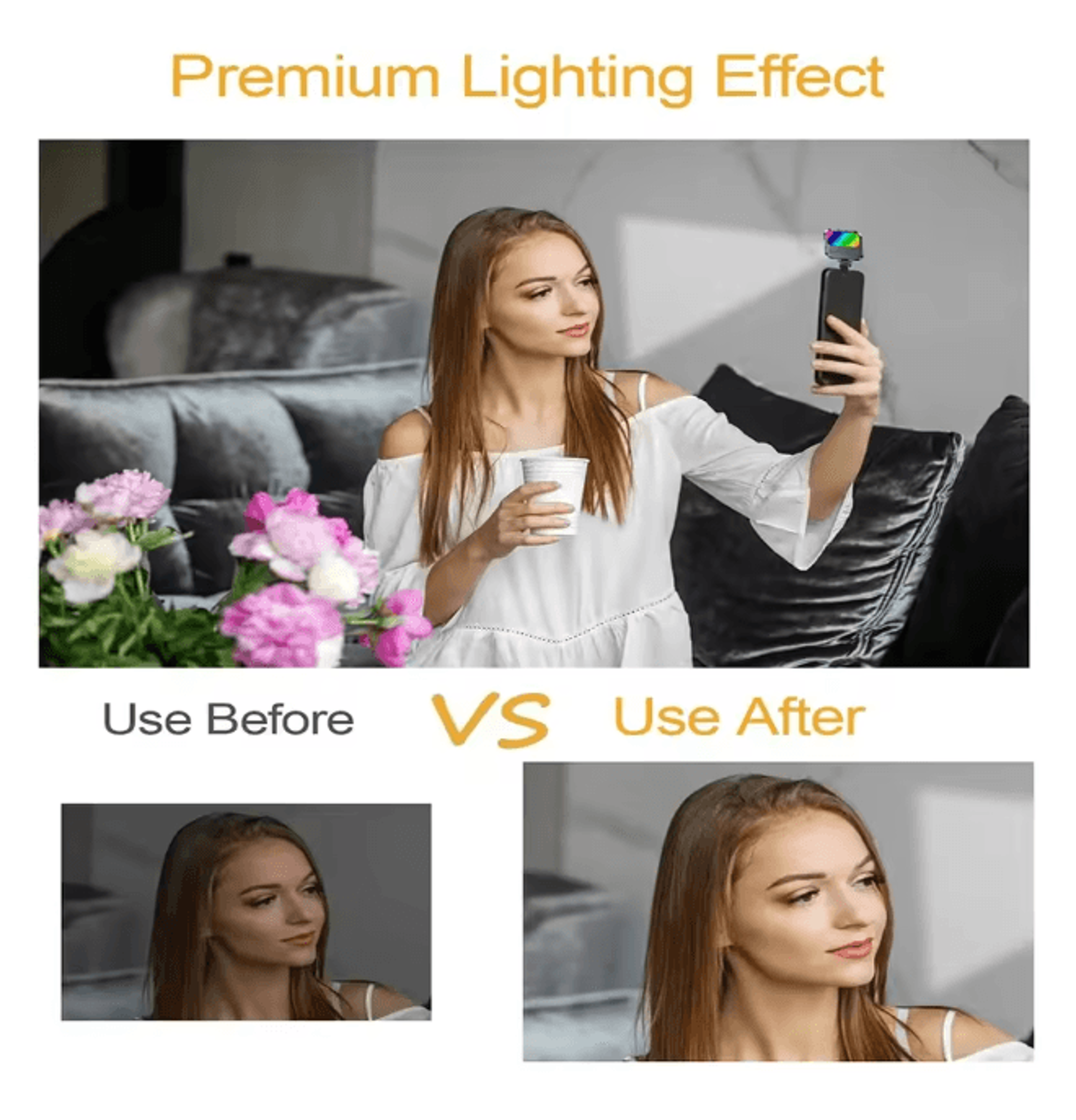 Portable Clip On Fill Light Adjustable LED Makeup And Video Lighting 3