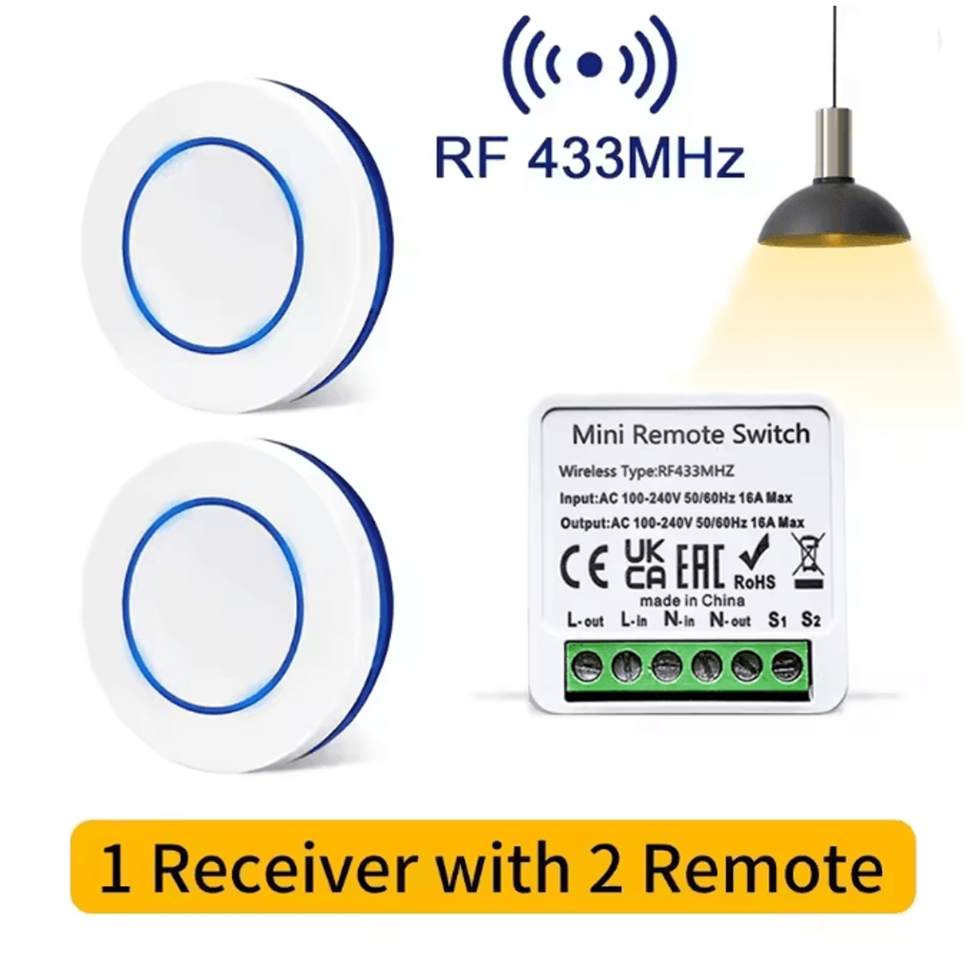 Wireless Remote Light Switch 433MHz Smart Control Module For Home DIY 10