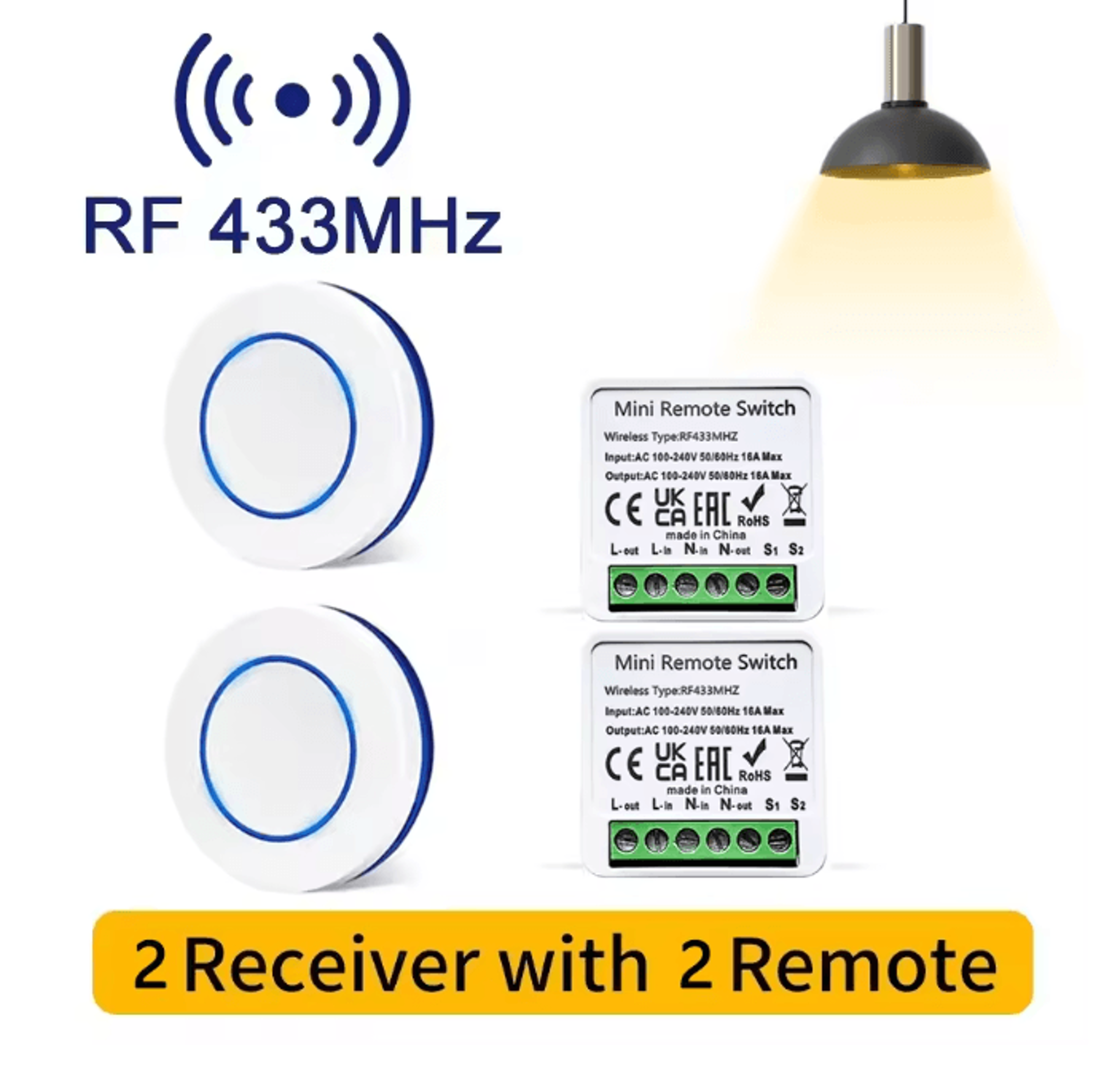 Wireless Remote Light Switch 433MHz Smart Control Module For Home DIY 8