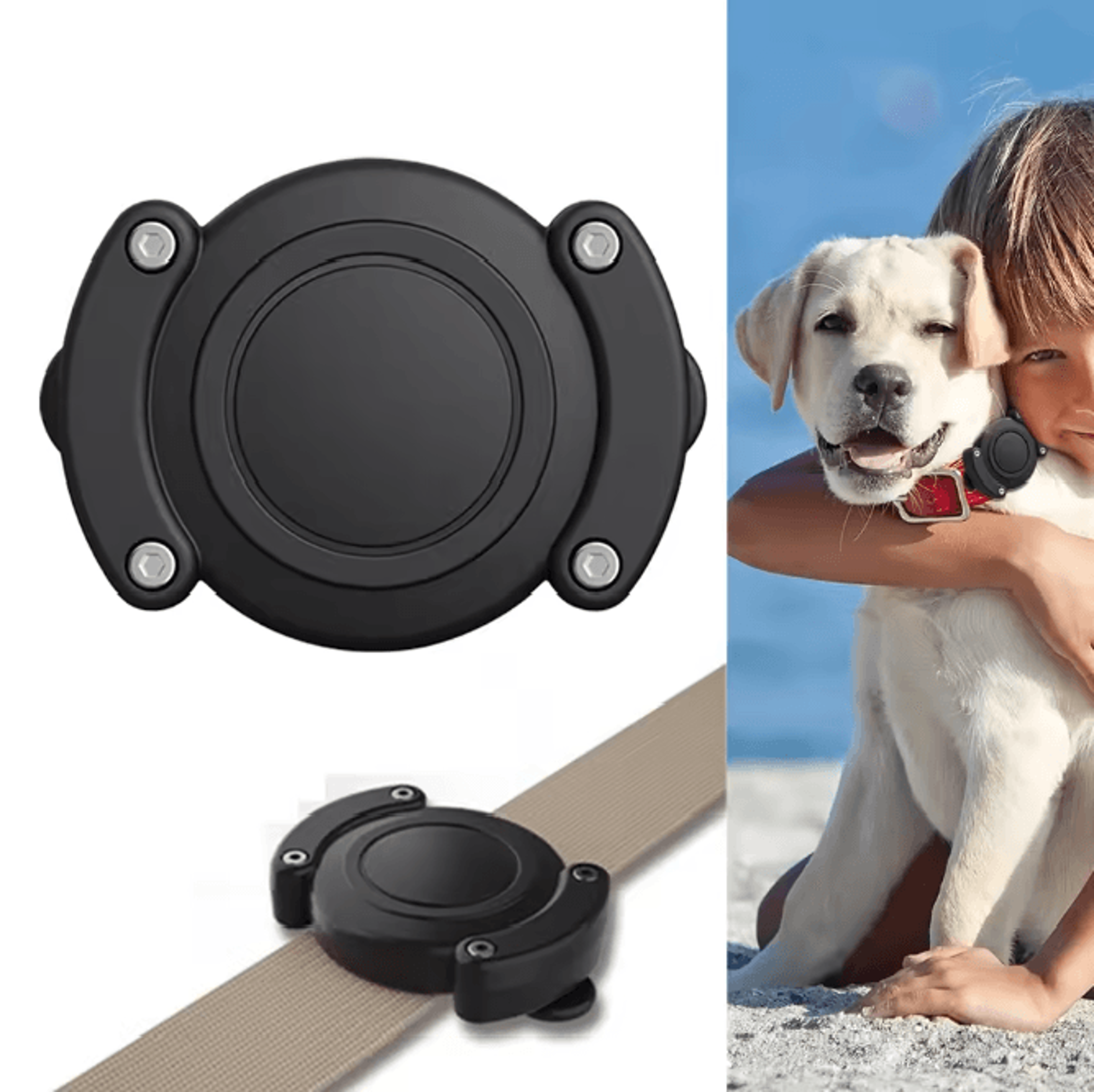 waterproof airtag dog collar holder secure pet tracker case