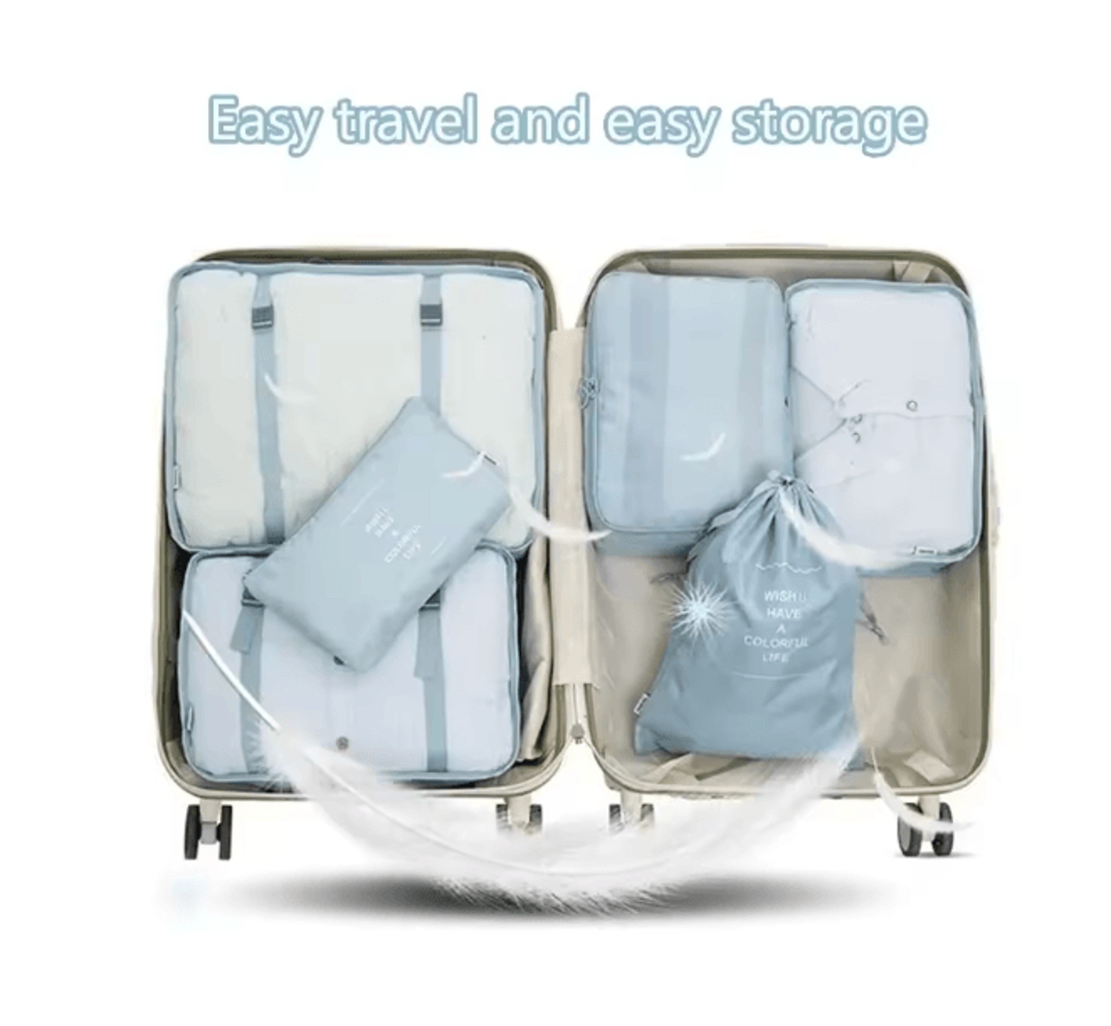 6 Piece Travel Packing Cubes Luggage Organizer Set 1