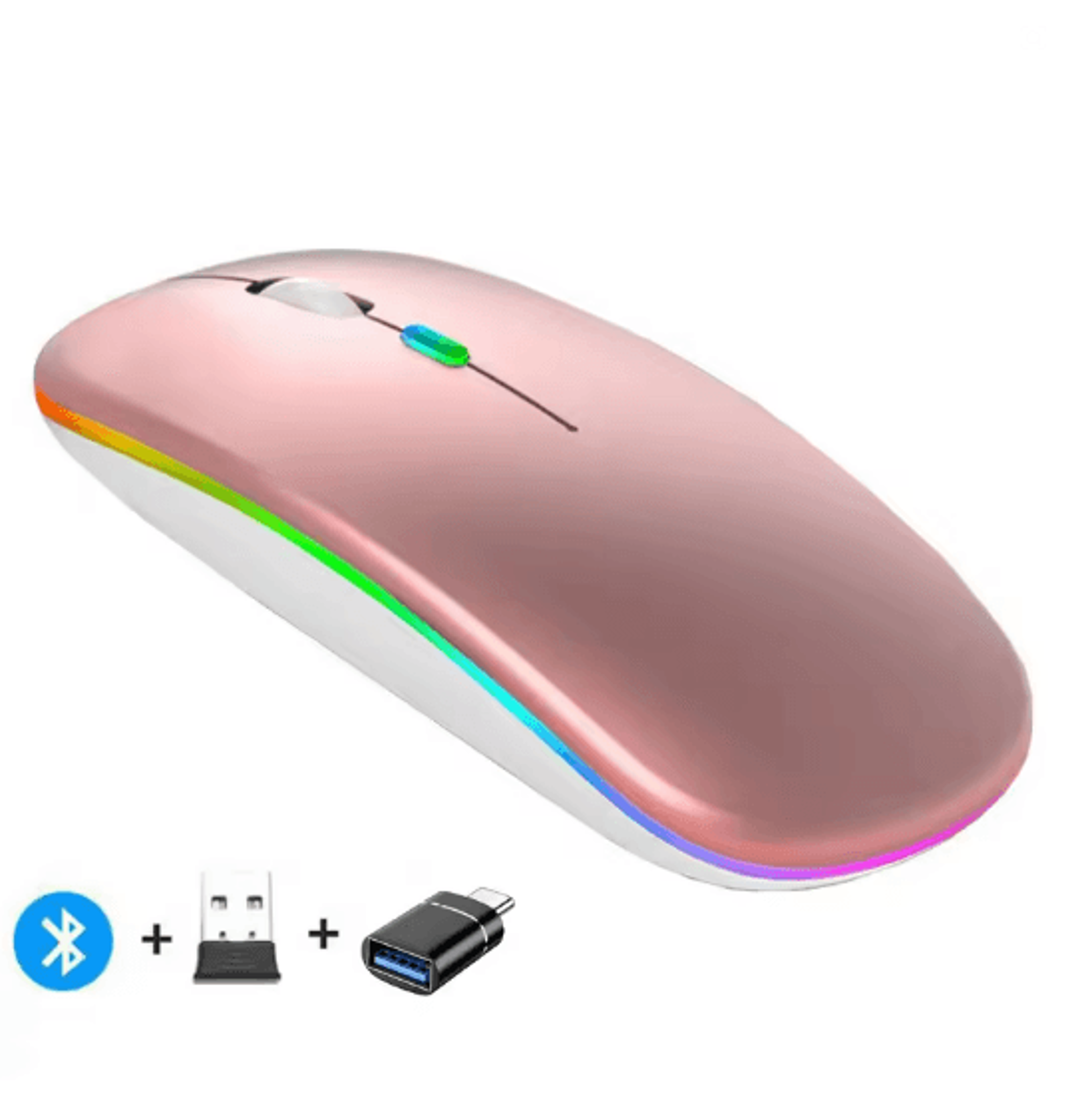 Silent Dual Mode Rechargeable Wireless Mouse For Laptop And PC 13