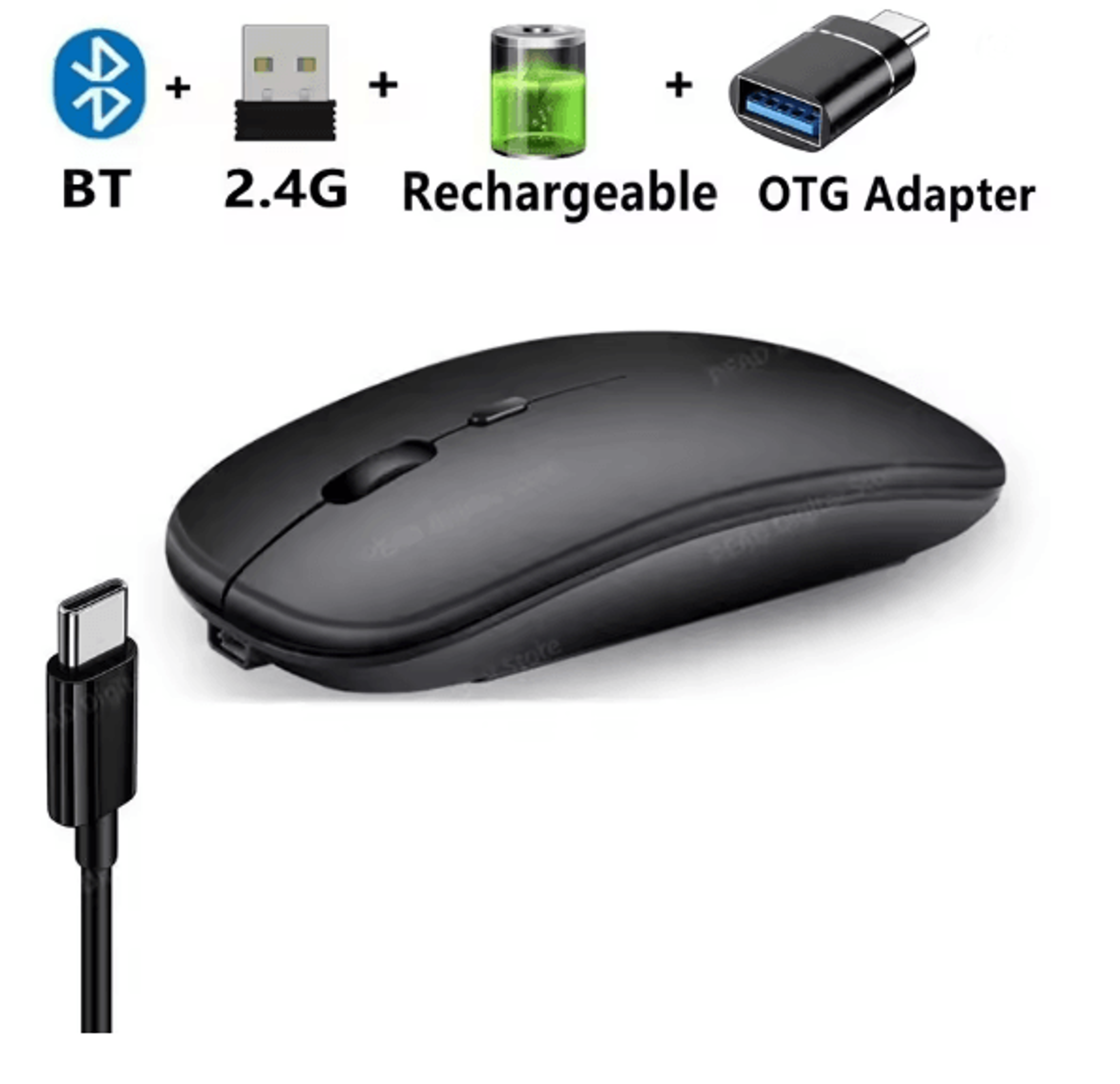 Slim Wireless Bluetooth Mouse For Laptop Desktop And IPad 4