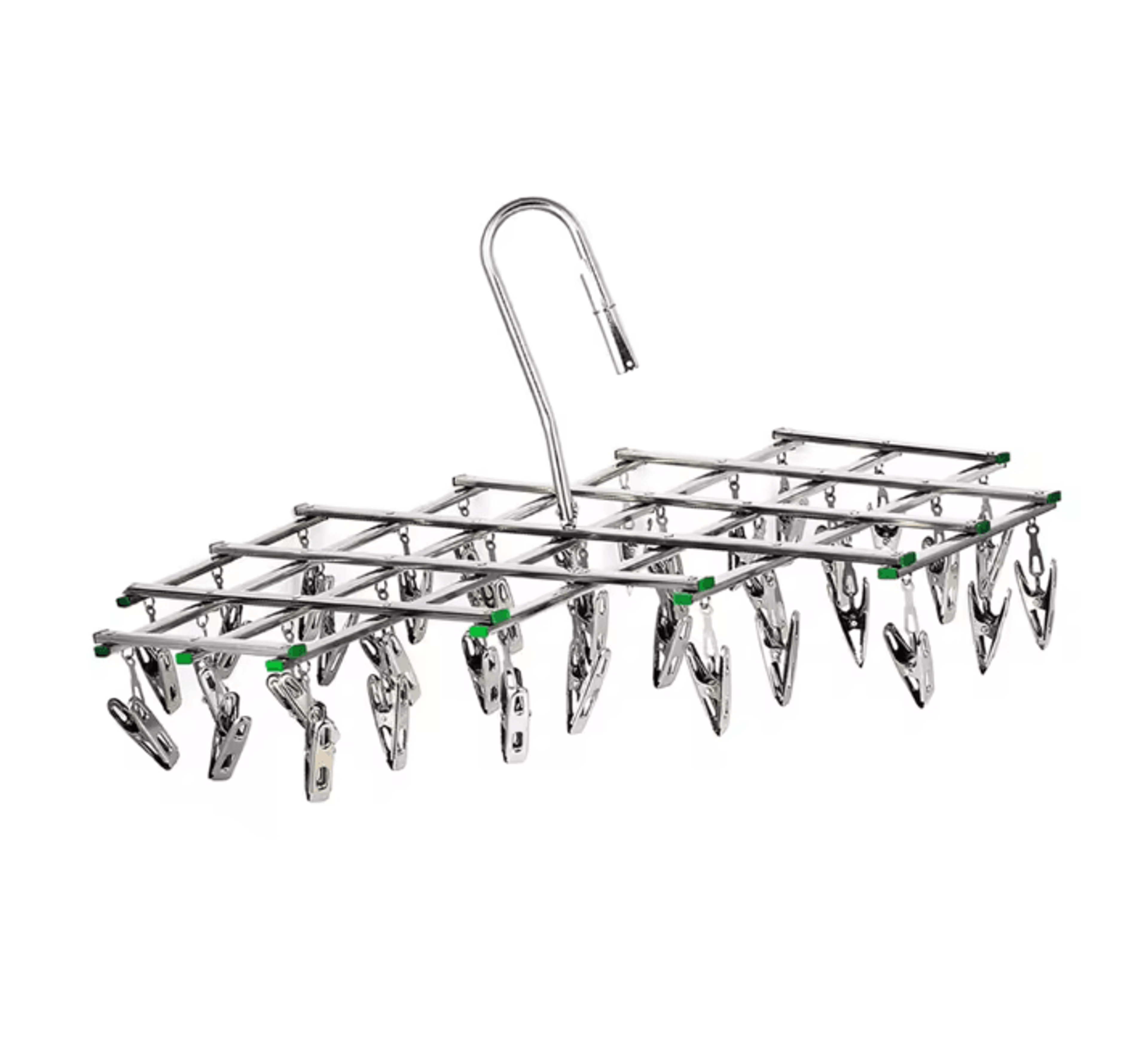 SpinDry Stainless Steel Sock Drying Rack With Windproof Clips 5