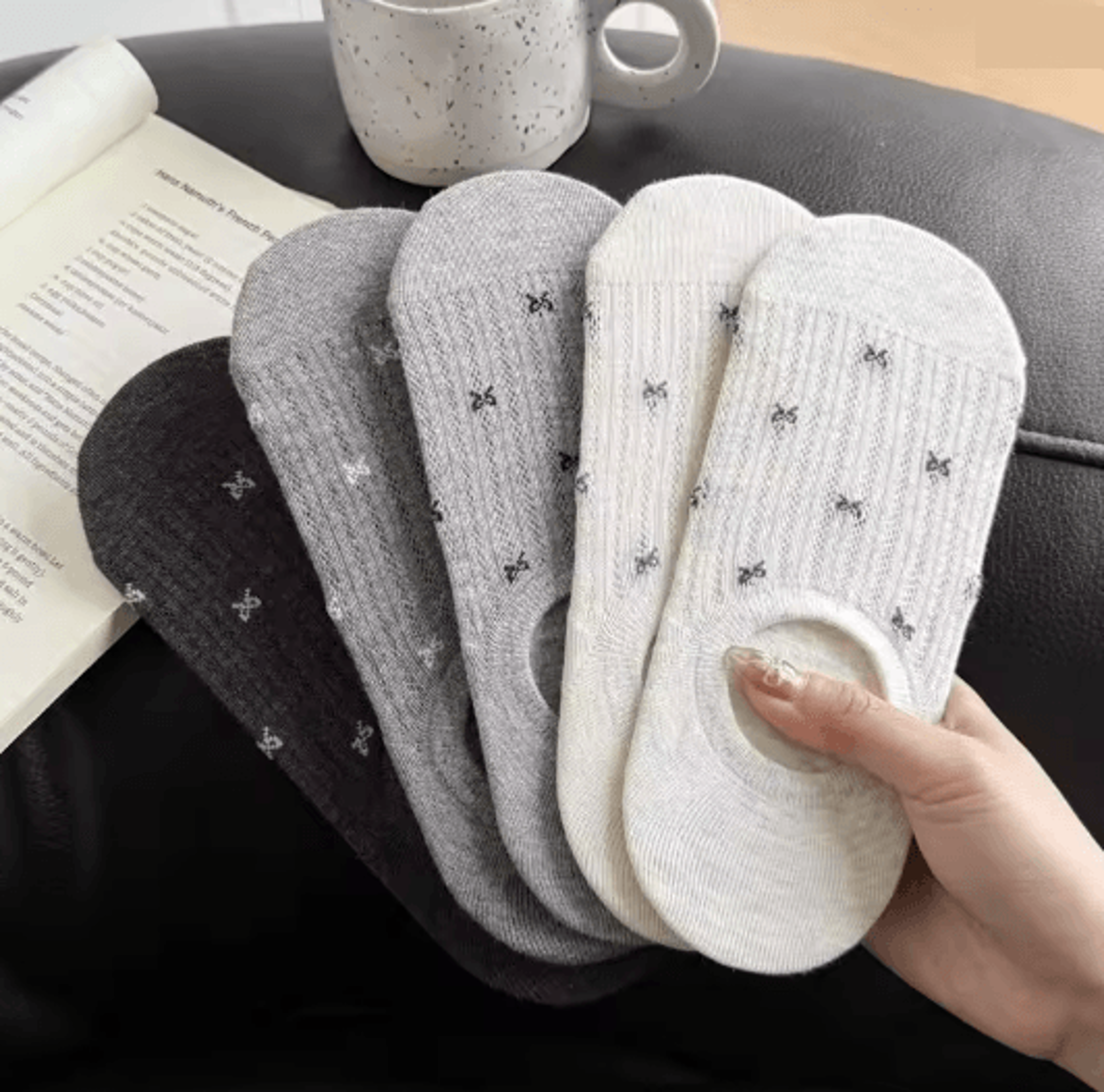 Cartoon Teddy Bear Ankle Socks For Women Soft Breathable Casual Wear 22
