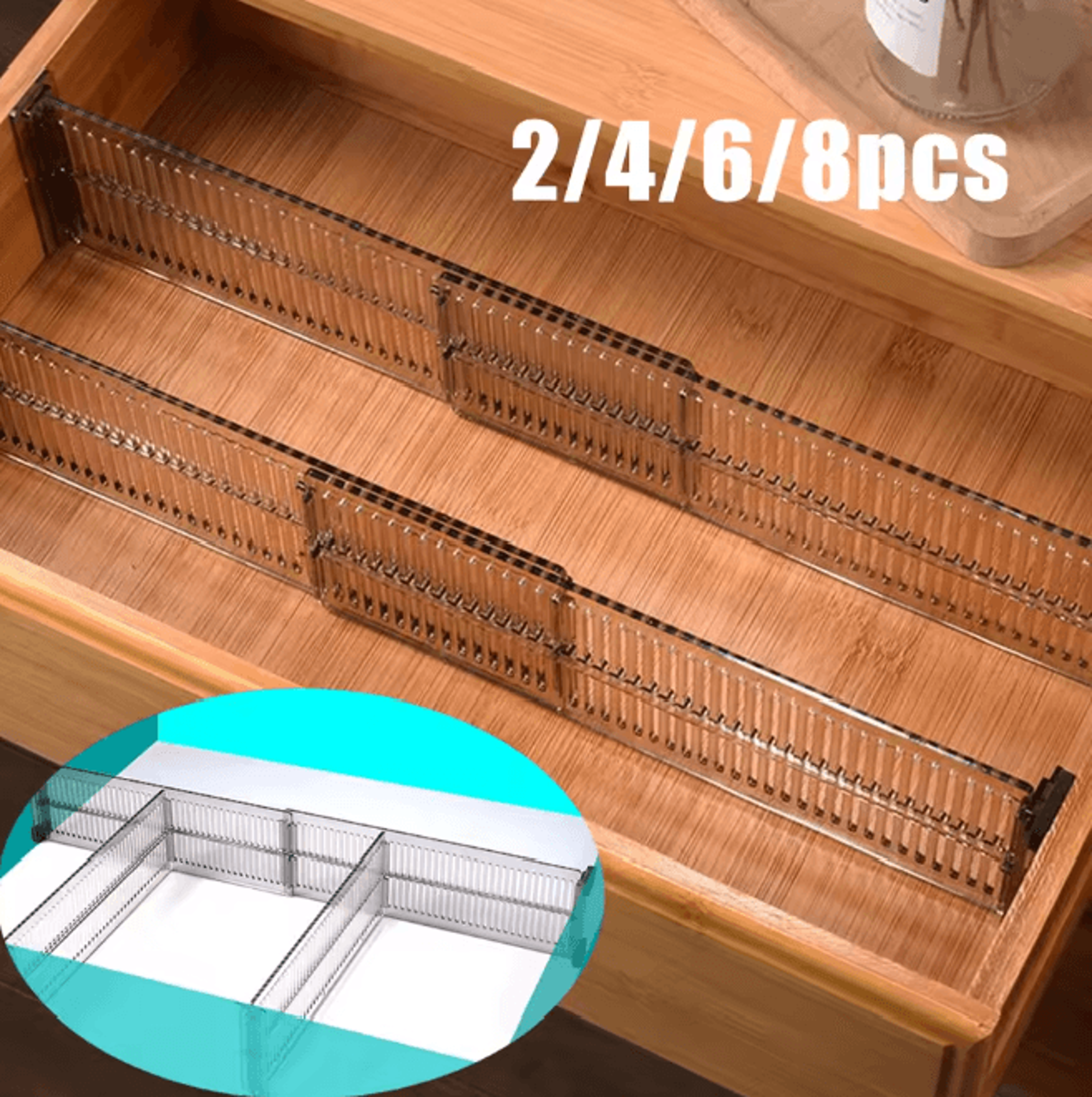 adjustable drawer divider clear retractable drawer organizer set
