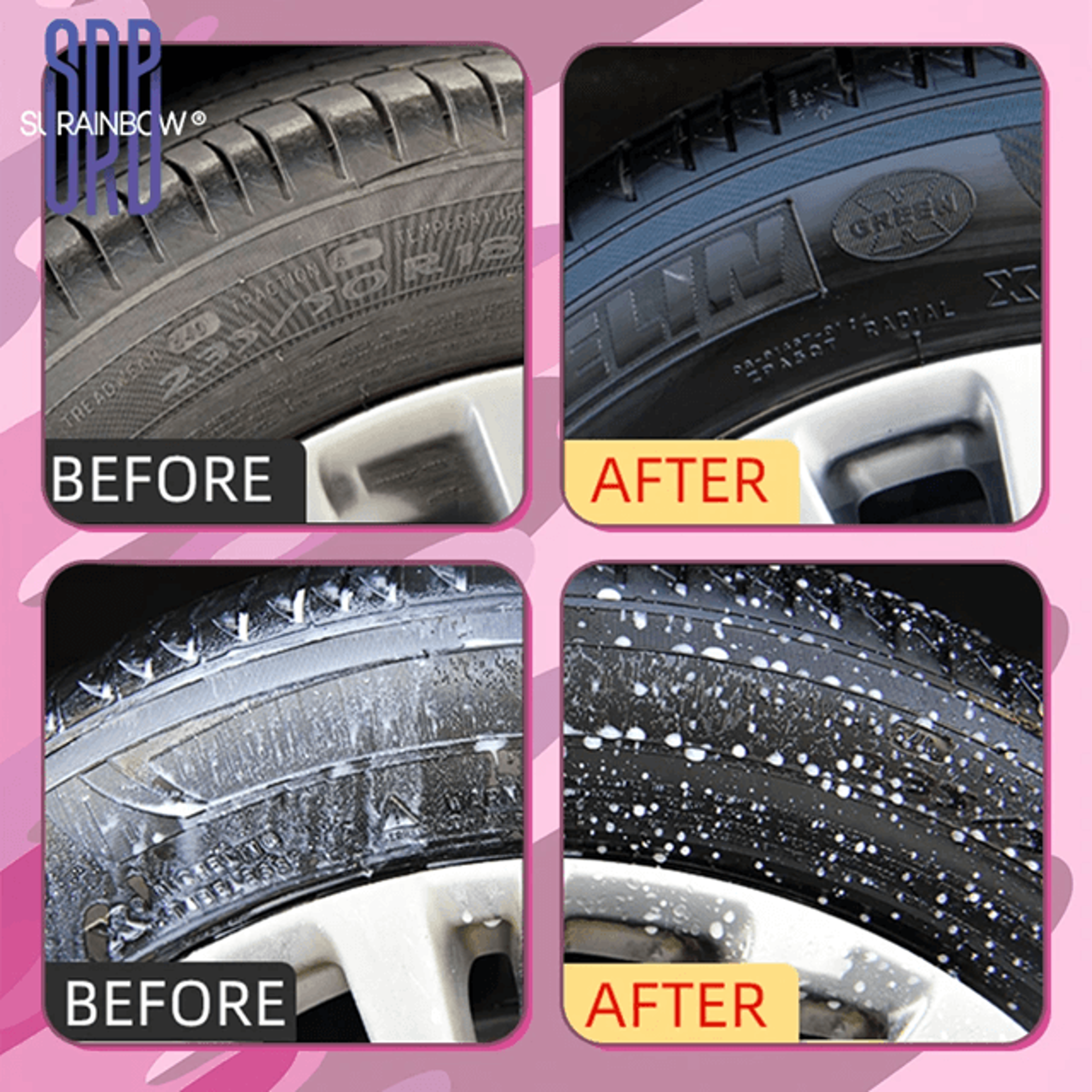 Wet Look Tire Shine Spray With UV Protection For Deep Gloss Finish 4