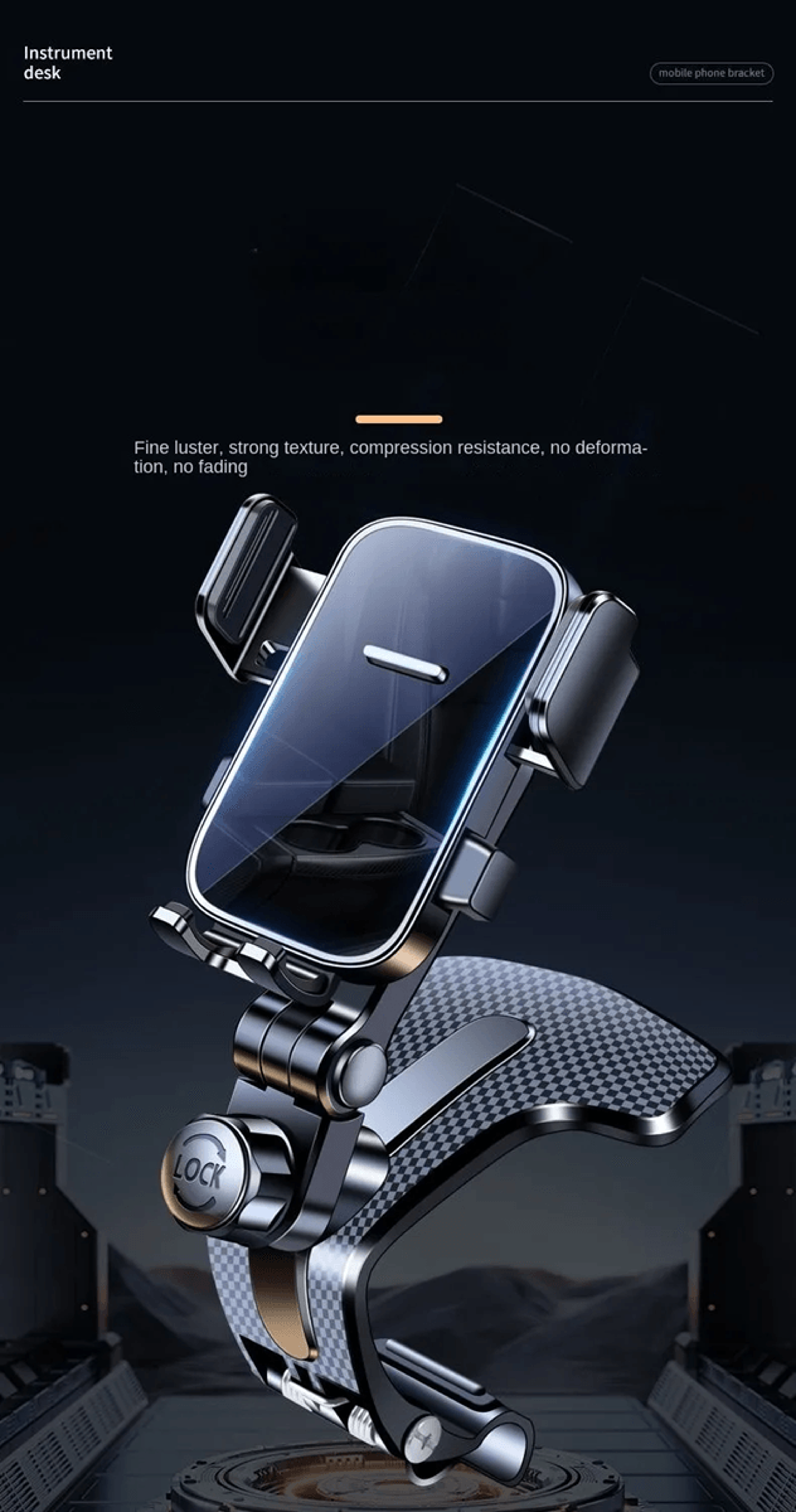 universal dashboard car phone holder for central console navigation