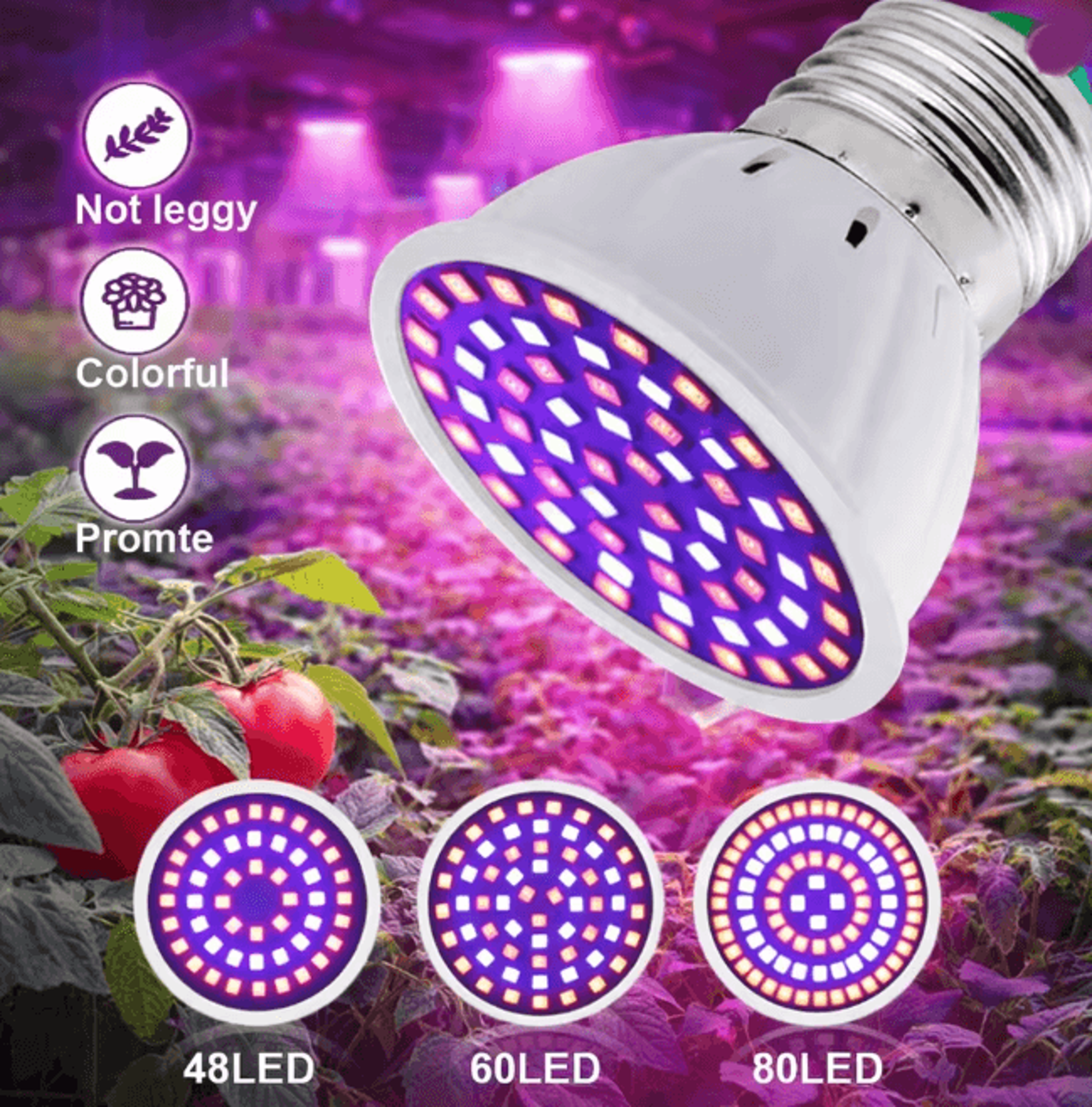 growmax full spectrum led grow light bulb e27 for indoor plants