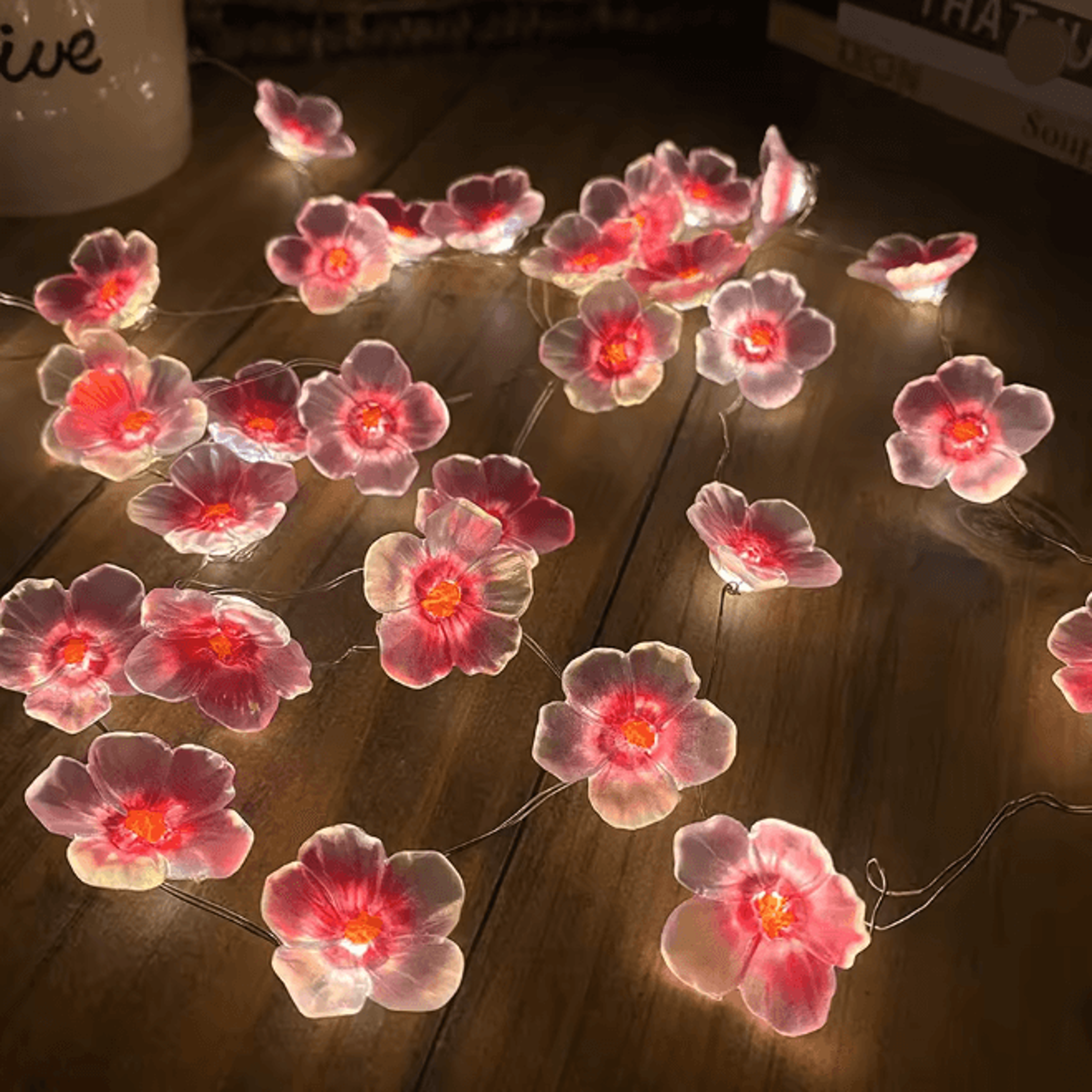 cherry blossom led fairy string lights 3m pink flower battery powered decoration lights