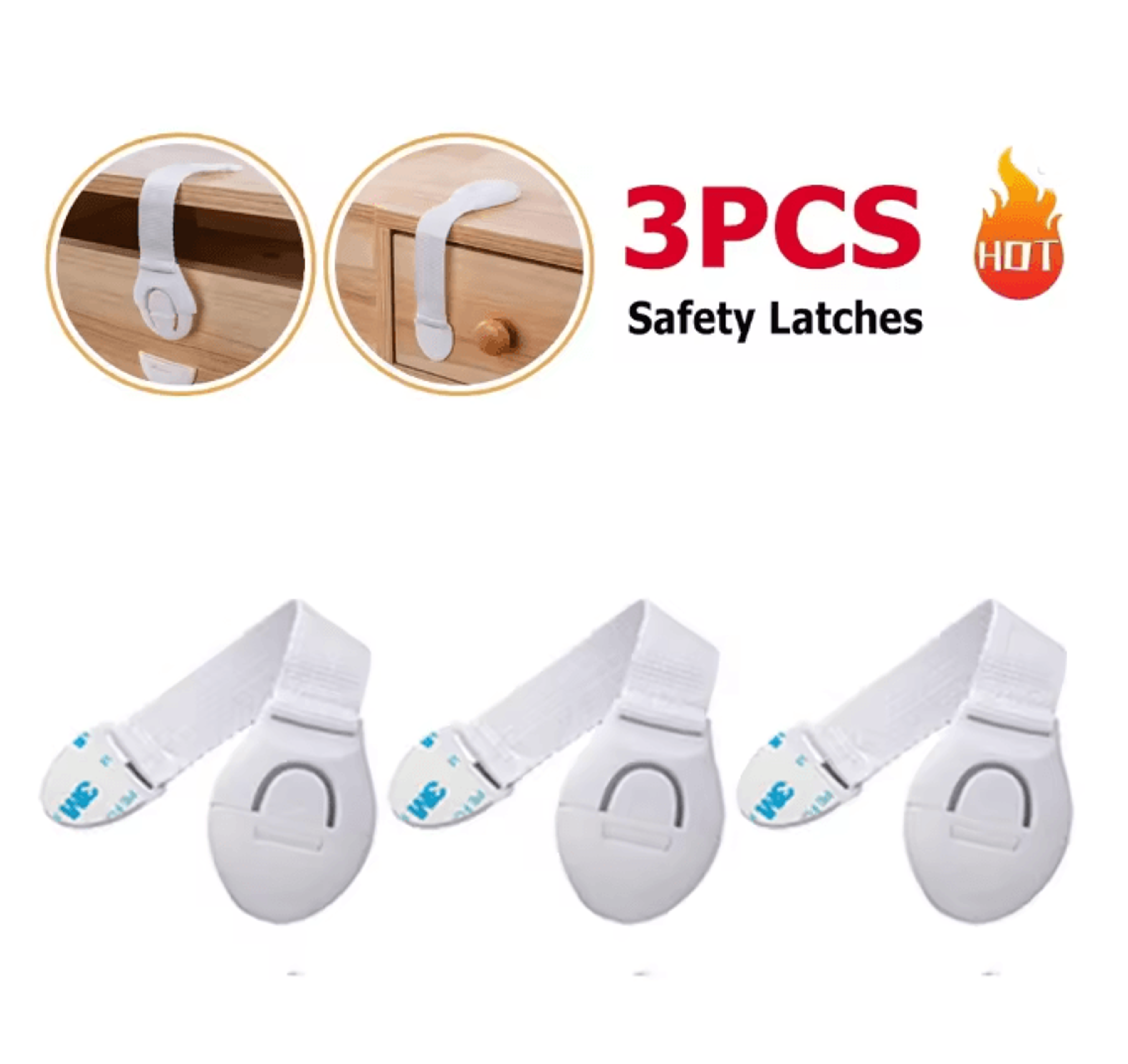SecureFlex Child Safety Strap Locks No Drill Cabinet And Drawer Protection 4