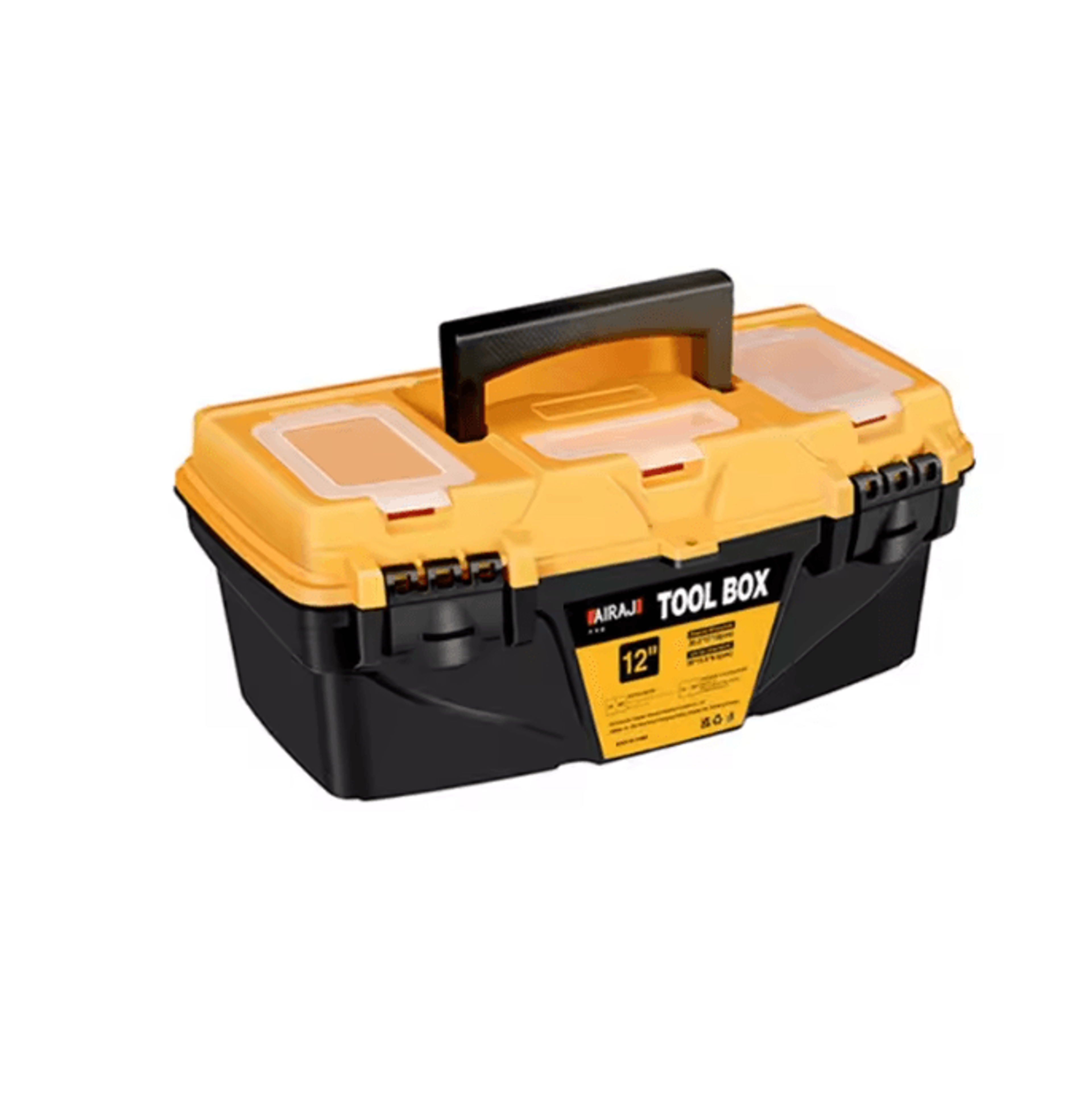 AIRAJ Heavy Duty Plastic Tool Box 12 Or 15 Inch Portable Hardware Storage Case 4