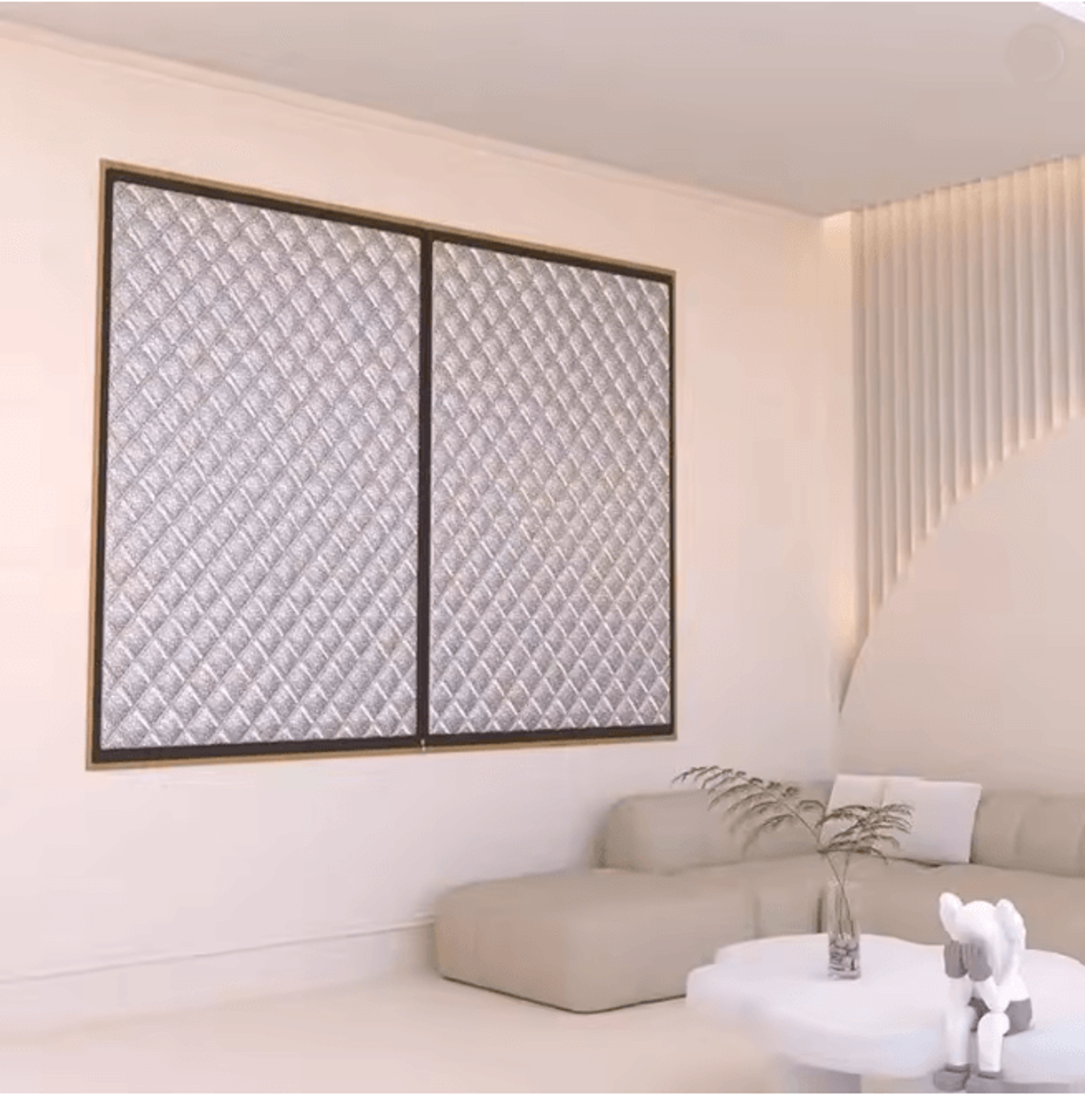 Custom Windproof Winter Curtains Zipper Sealed No Drill Insulated Window Cover 2