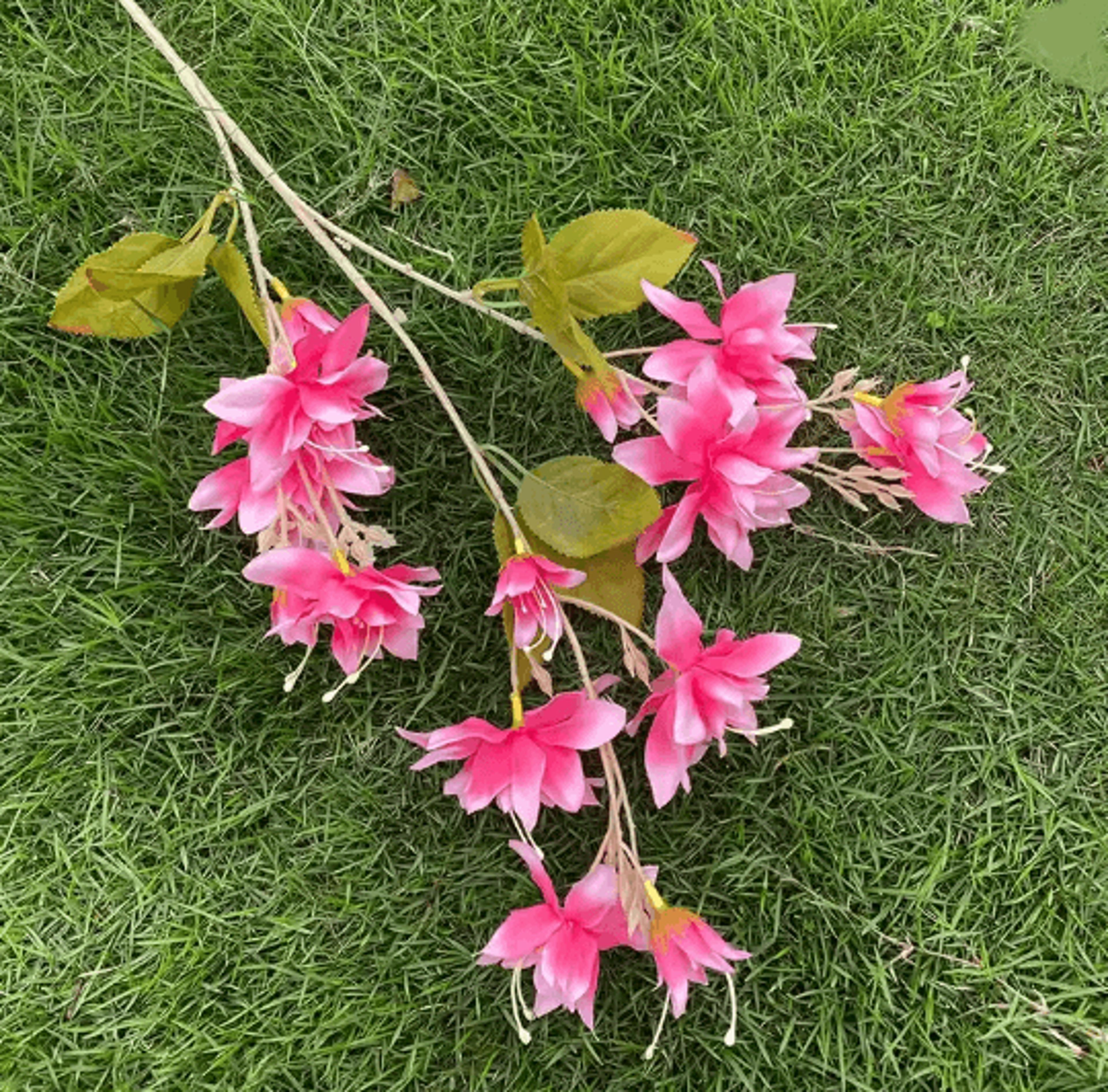 Hot Pink Artificial Rose And Hydrangea Wedding Floral Arrangement Set 11