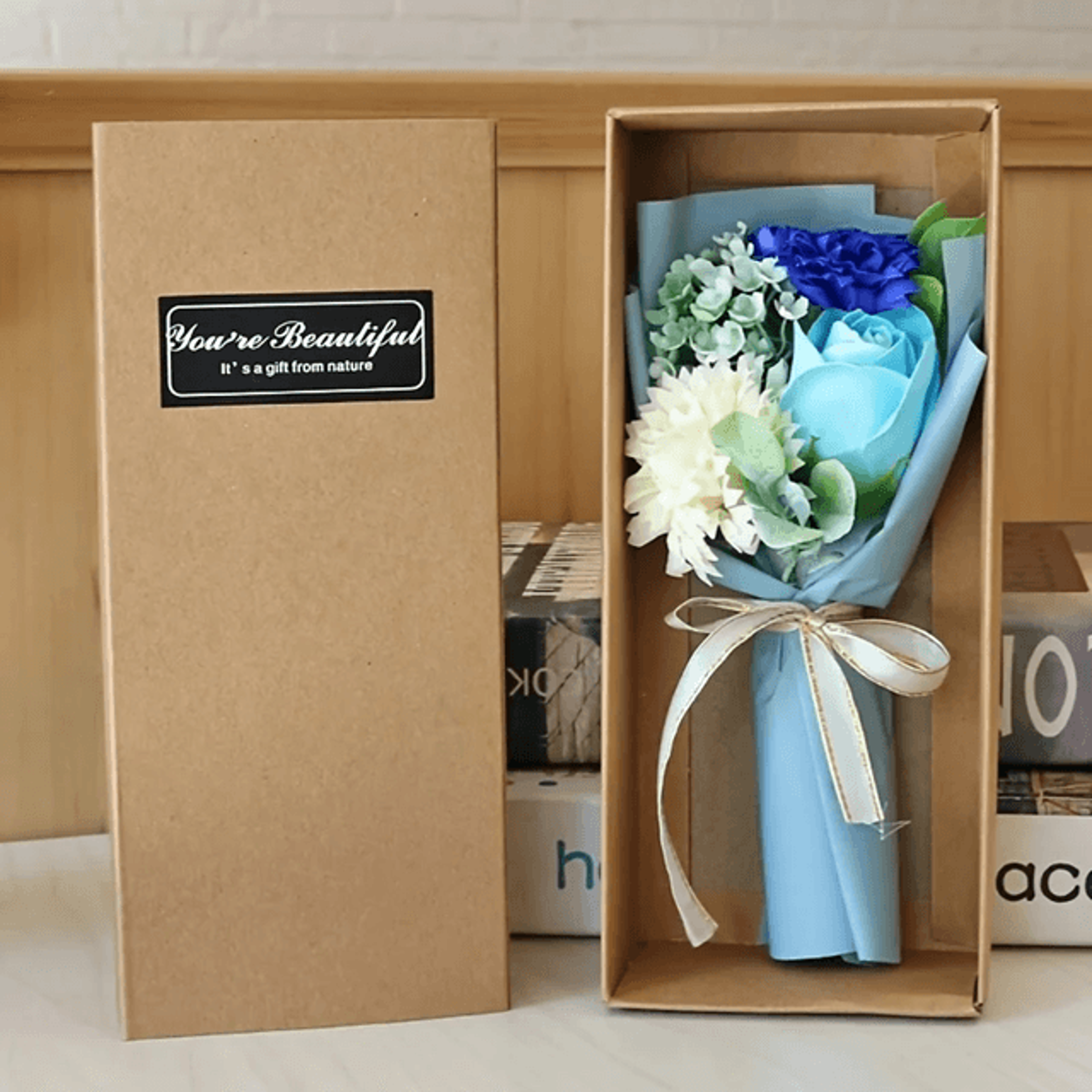 romantic soap flower rose bouquet gift box for valentines day