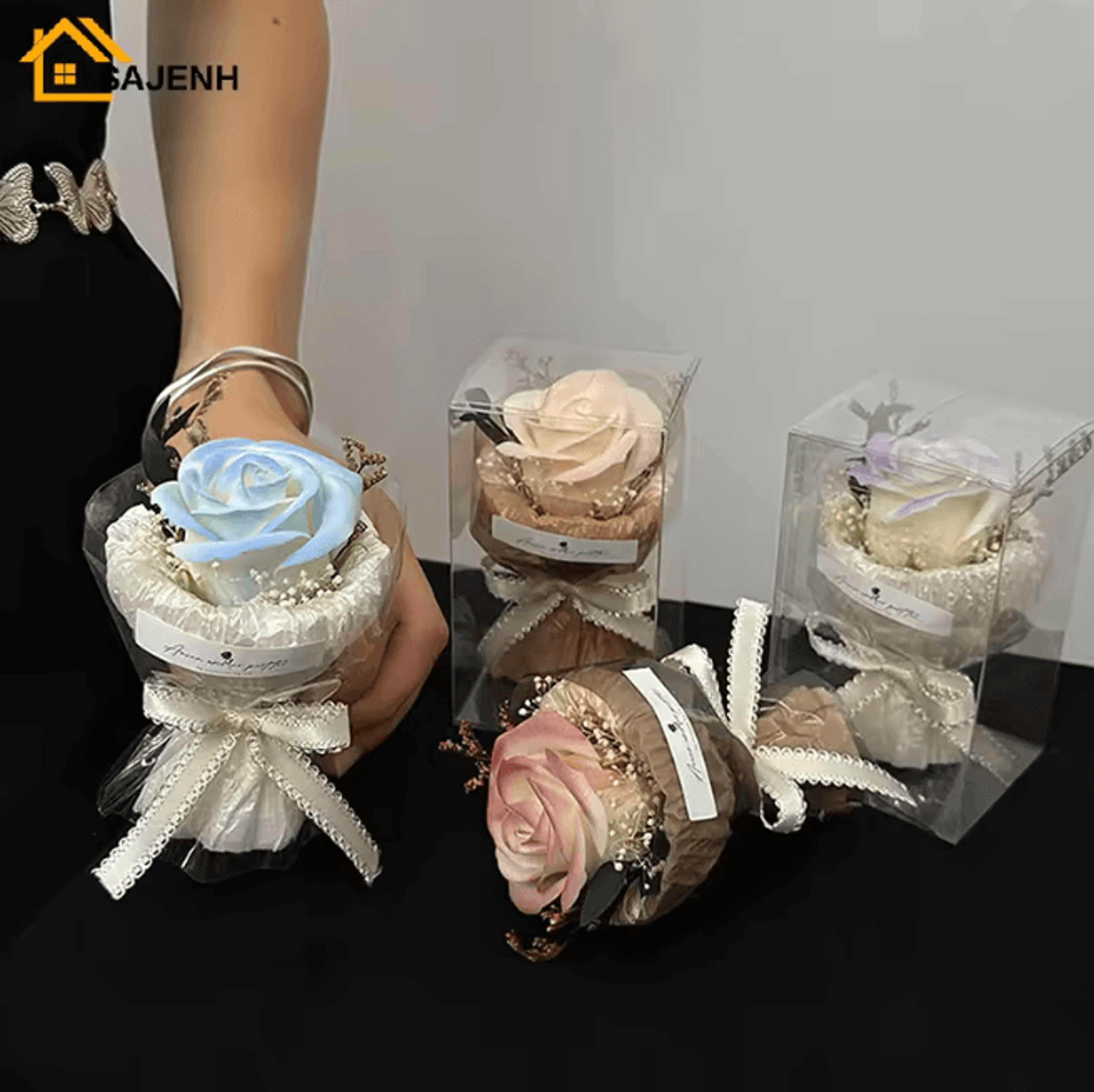 mini eternal flower bouquet gift box rose and sunflower keepsake