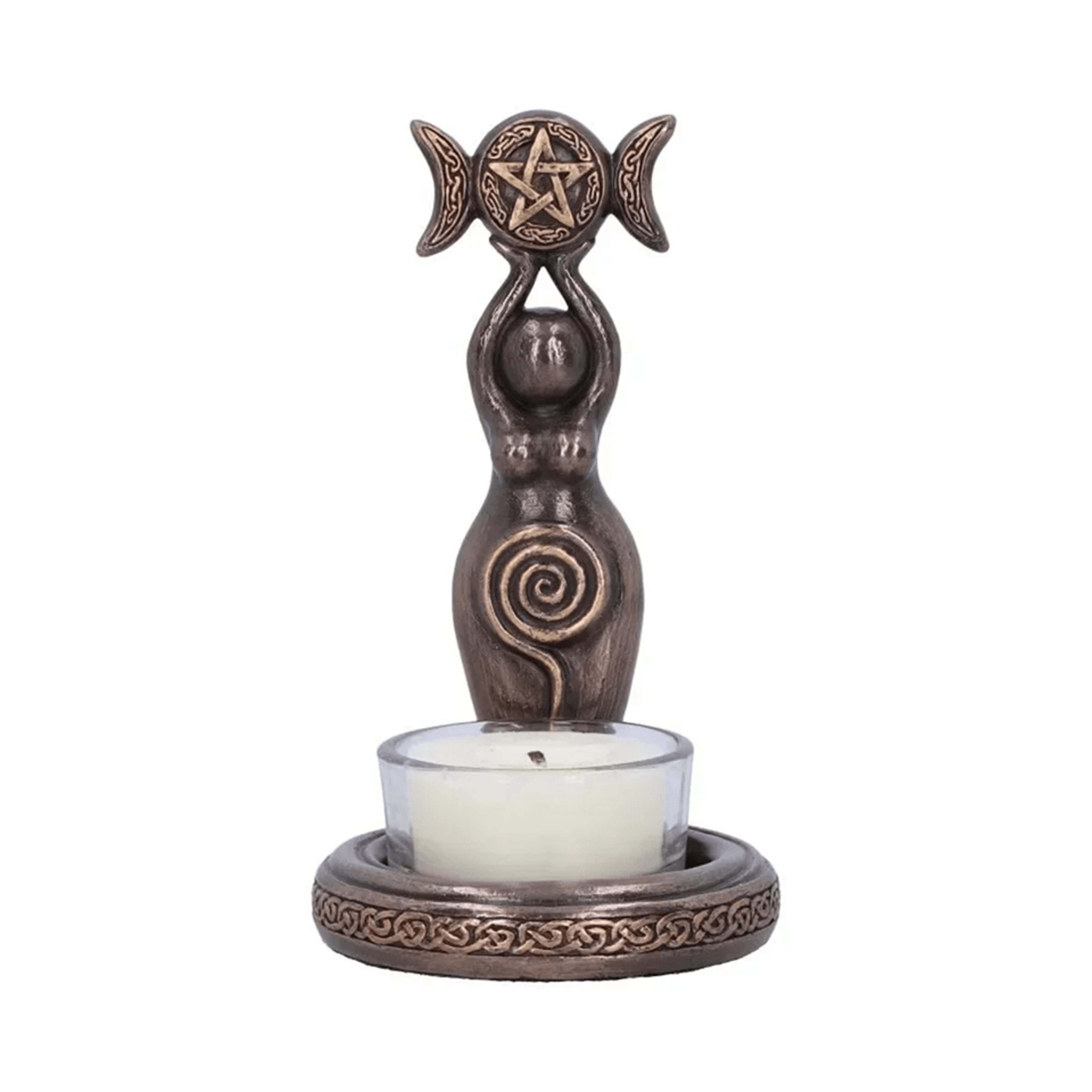 artisan resin candle holder decorative home accent