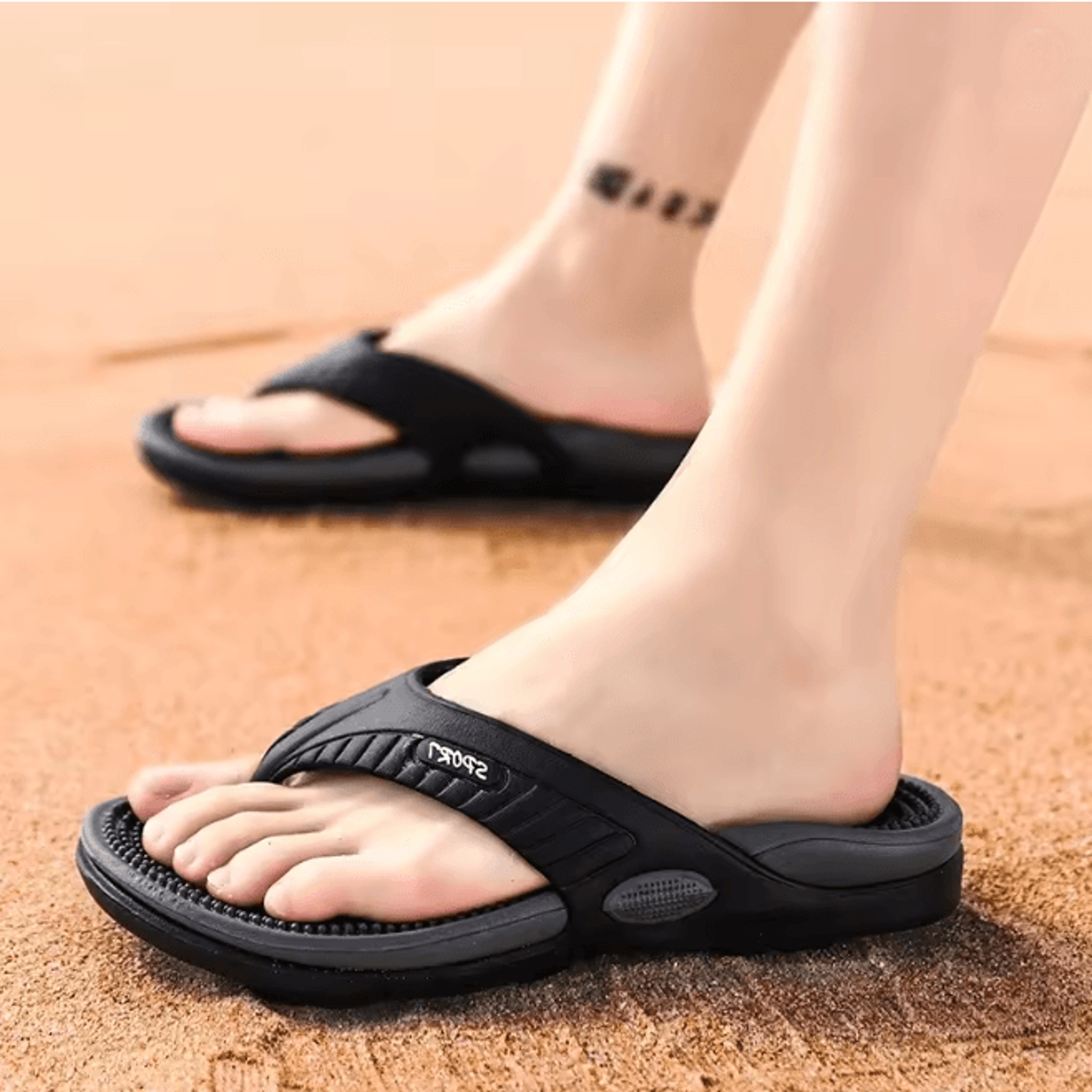 ComfortStep Mens Massage Flip Flops Anti Slip Beach Slippers 1