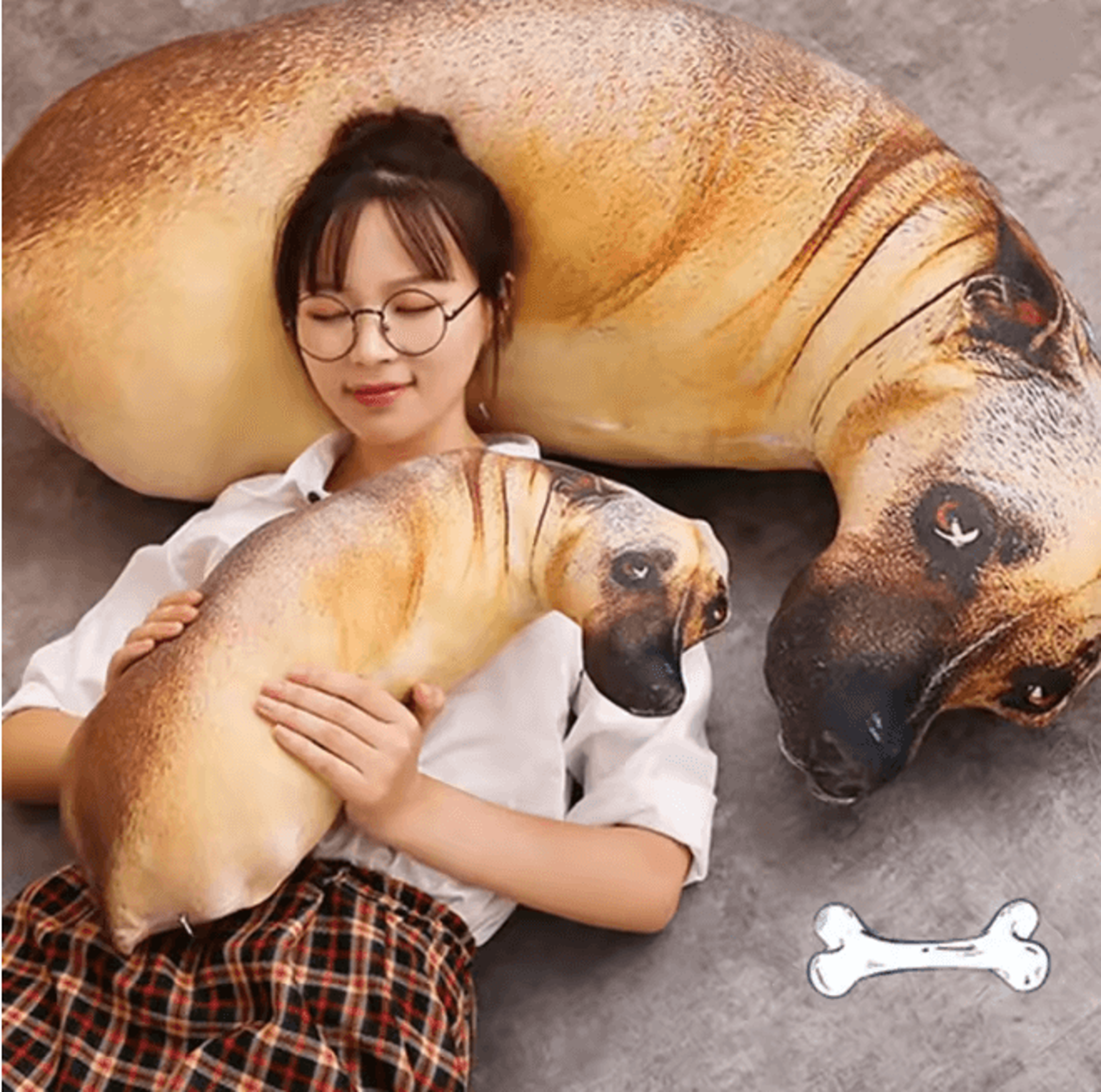 3D Lifelike Dog Head Throw Pillow Cute Animal Cushion Decor 1