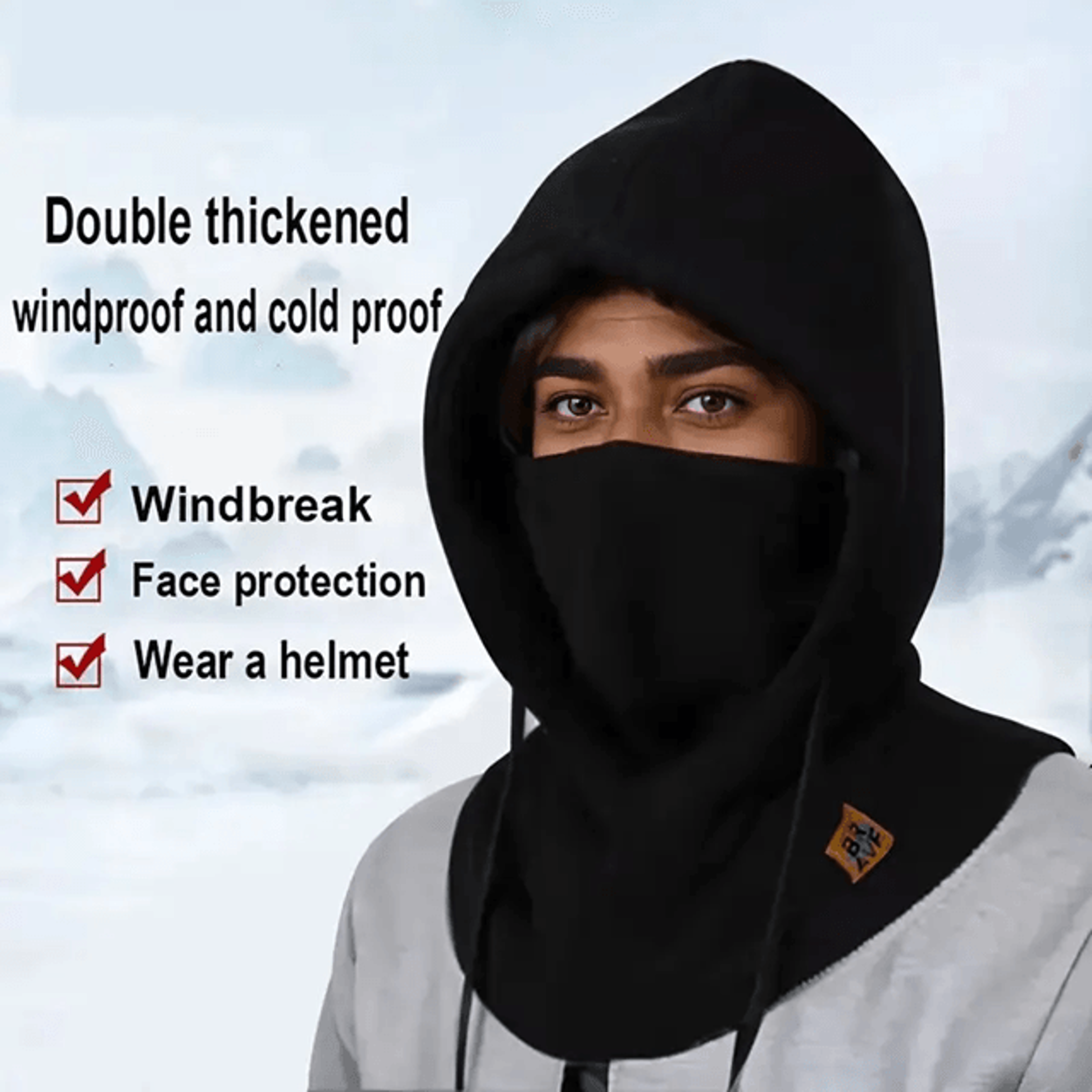 winter 3 in 1 balaclava hat with mask and neck warmer