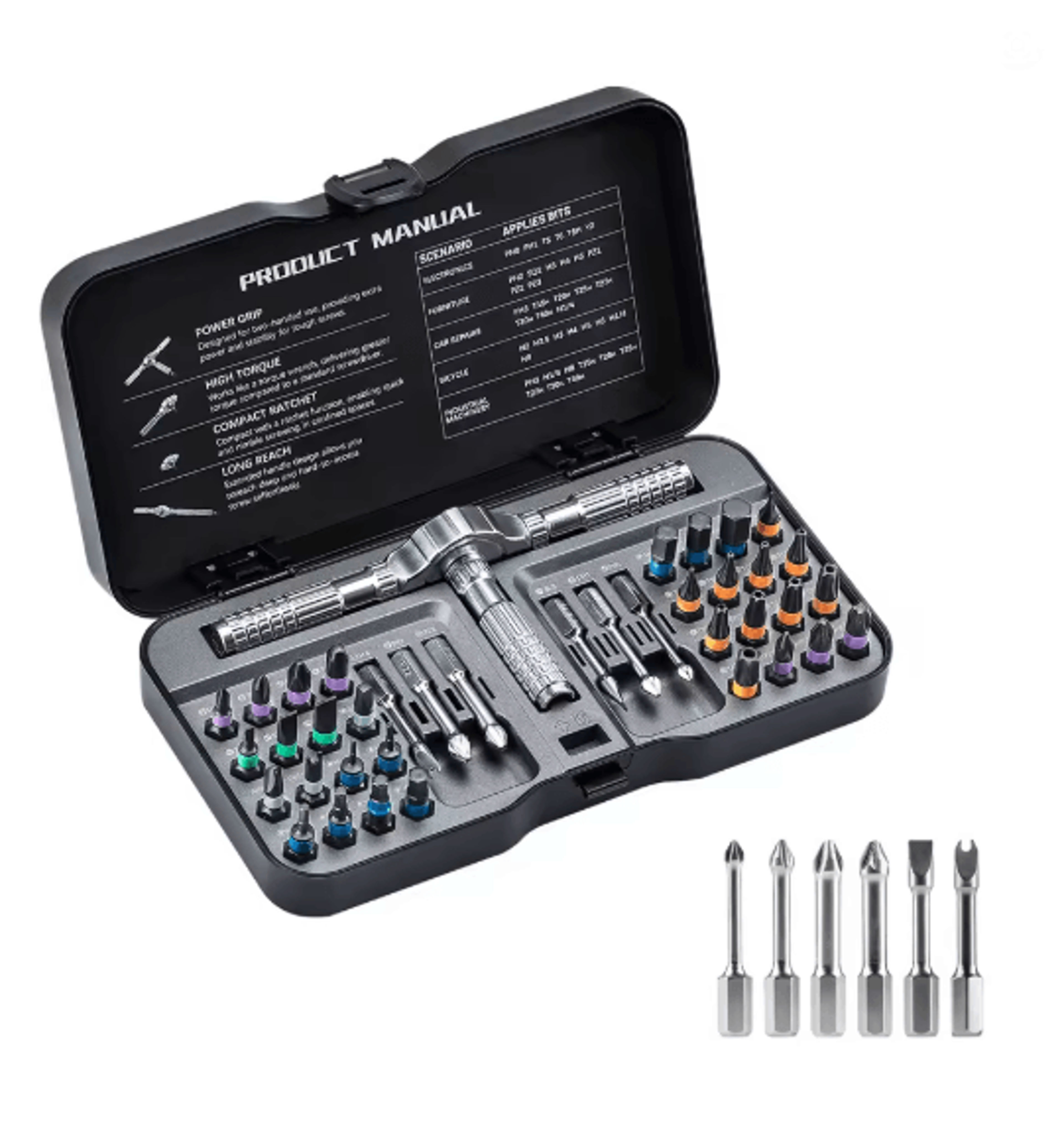 40 In 1 Precision Ratchet Screwdriver Set With Magnetic Bits Mini Repair Tool Kit 3