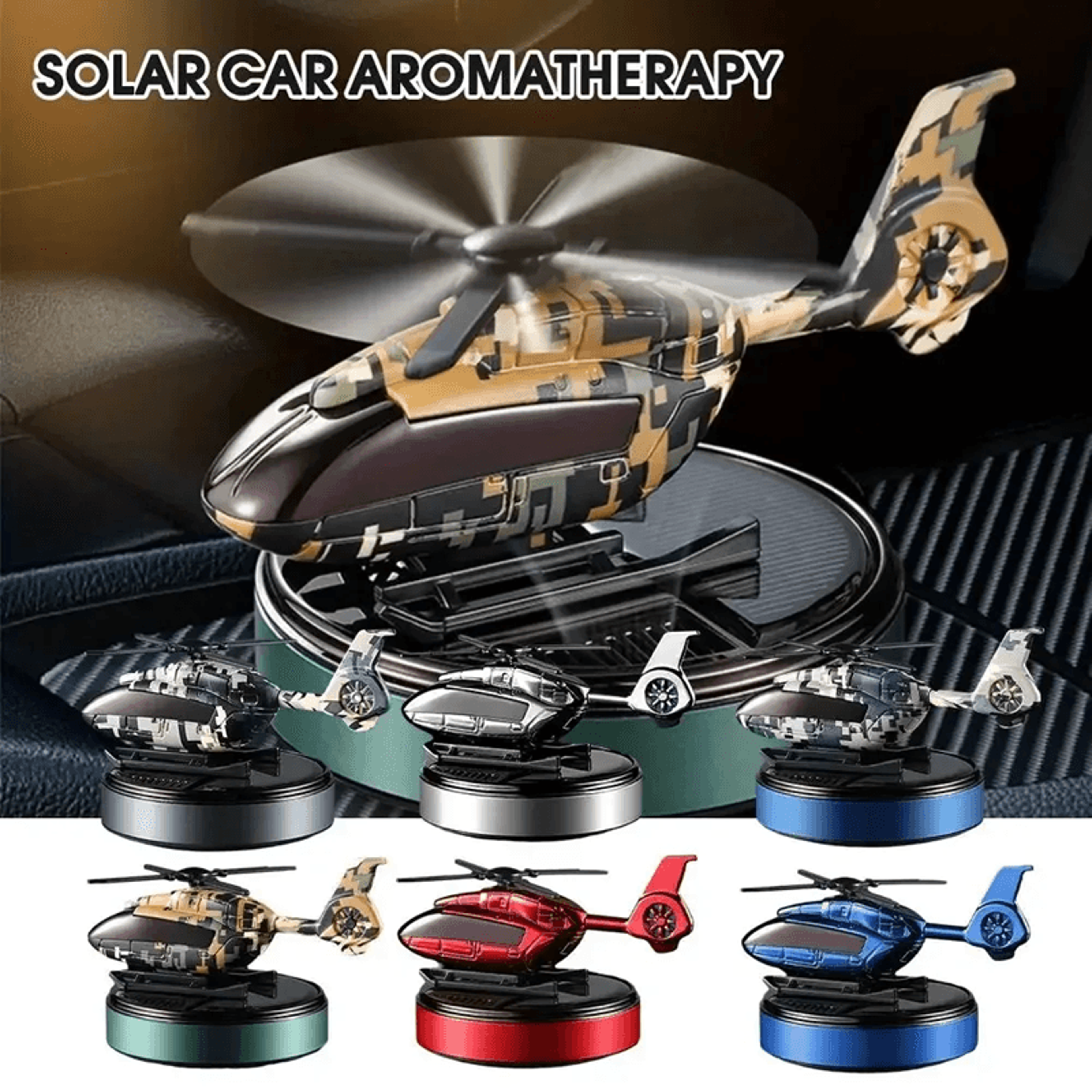 solar spin helicopter car air freshener diffuser