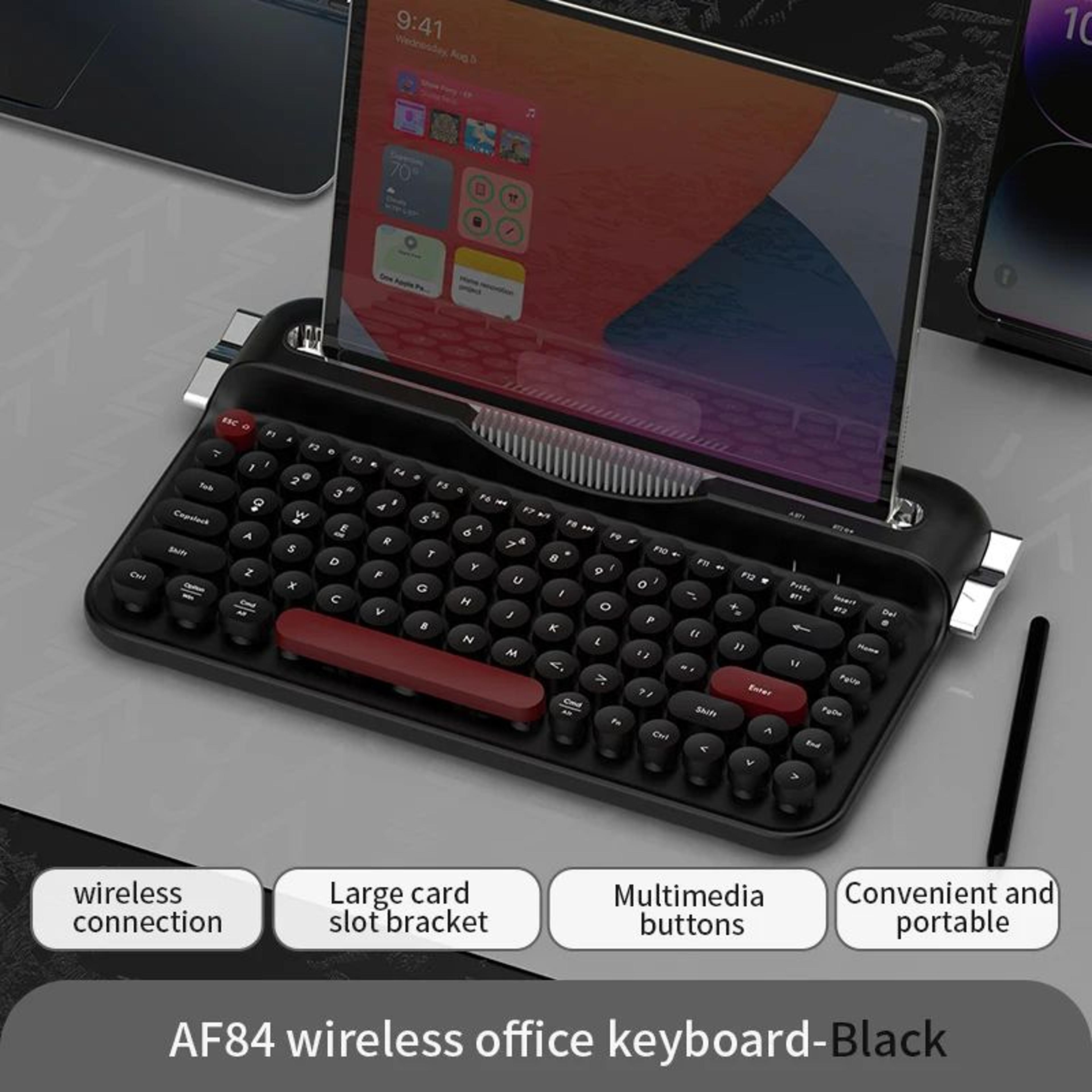 Retro Wireless Typewriter Keyboard With Round Keycaps 9