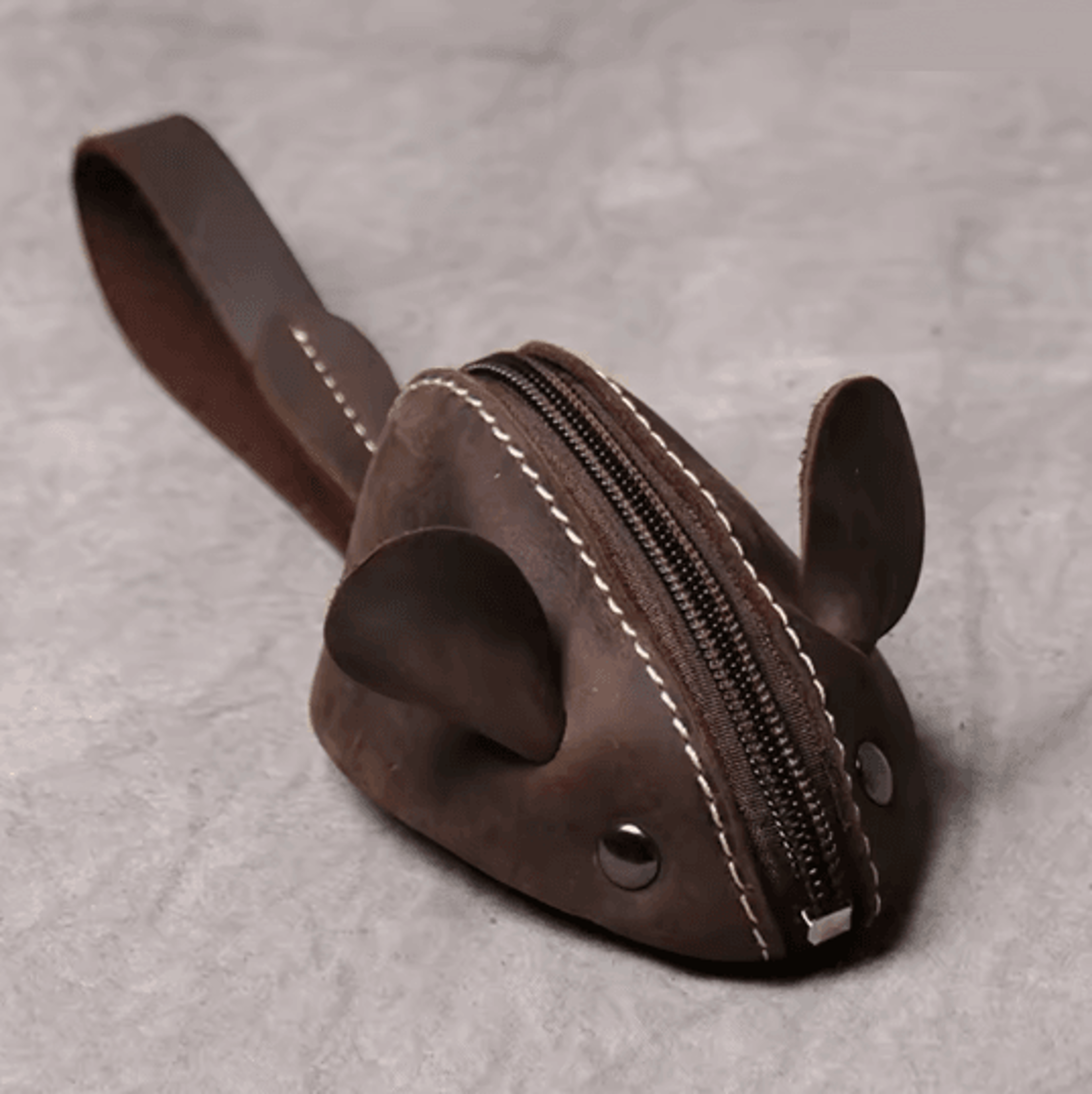 Cute Mouse Leather Coin Purse Mini Zipper Wallet And Key Holder 5
