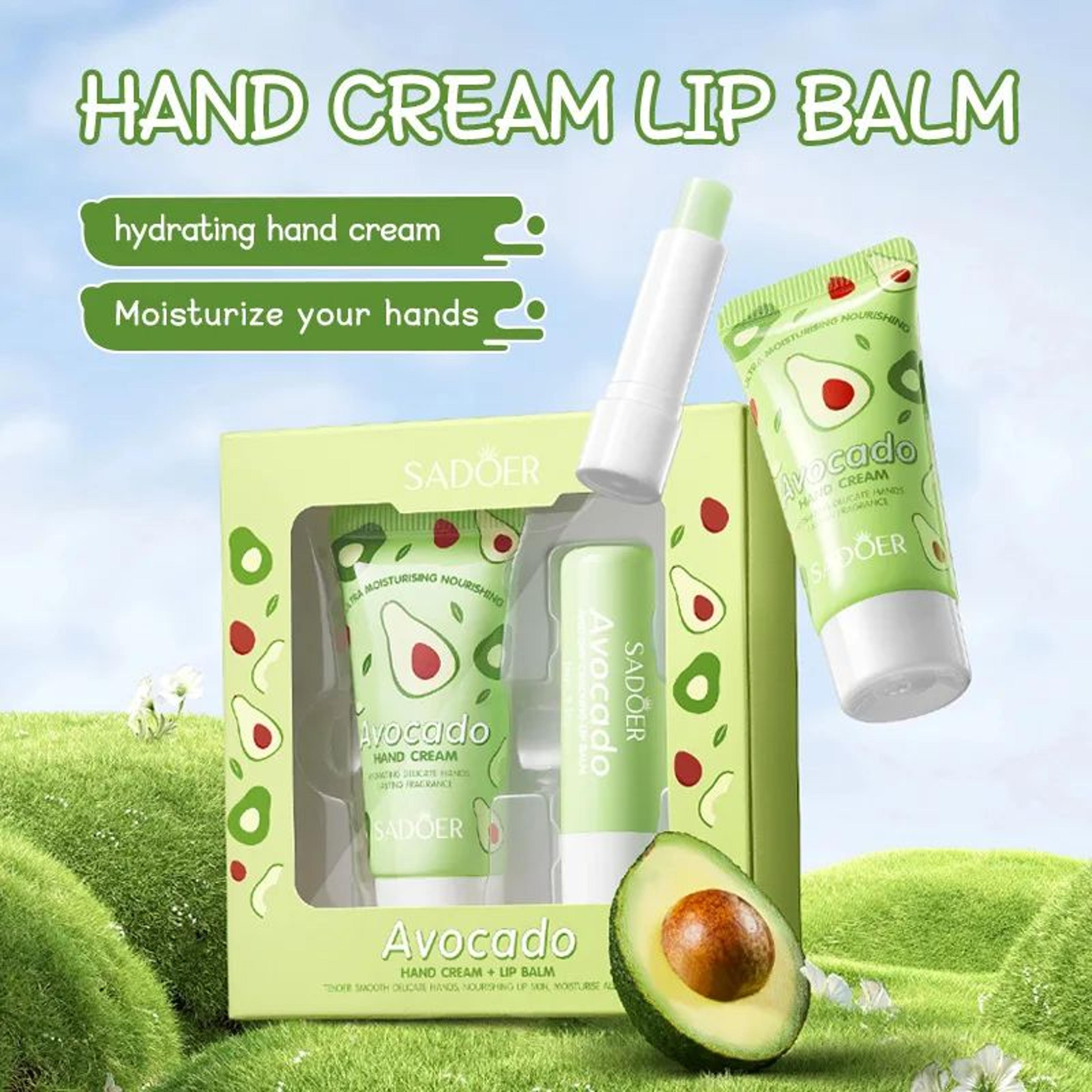 Avocado Hand Cream And Lip Balm Set Moisturizing Hand And Lip Care Kit 3