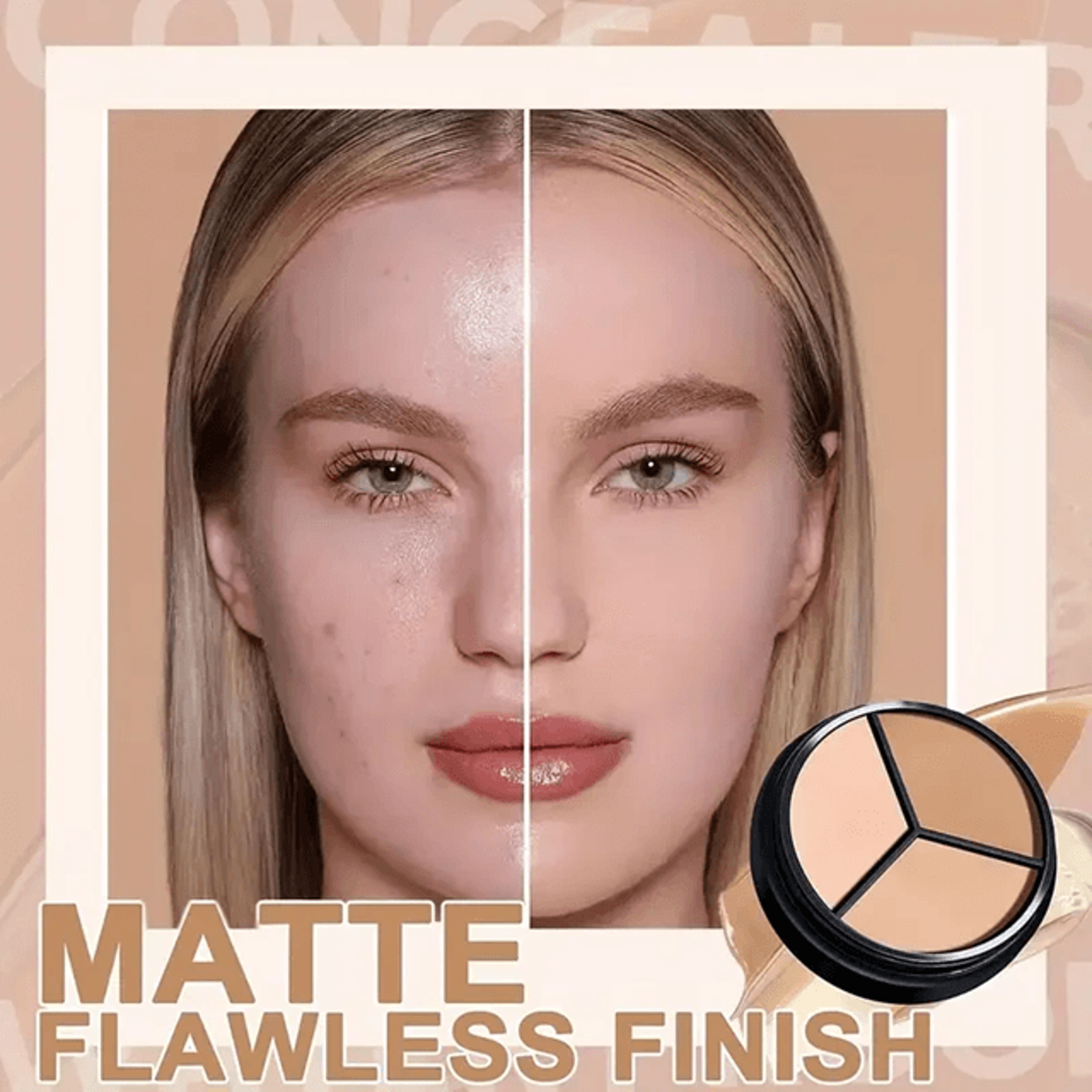 triblend 3 color face concealer palette full coverage concealer for dark circles and blemishes