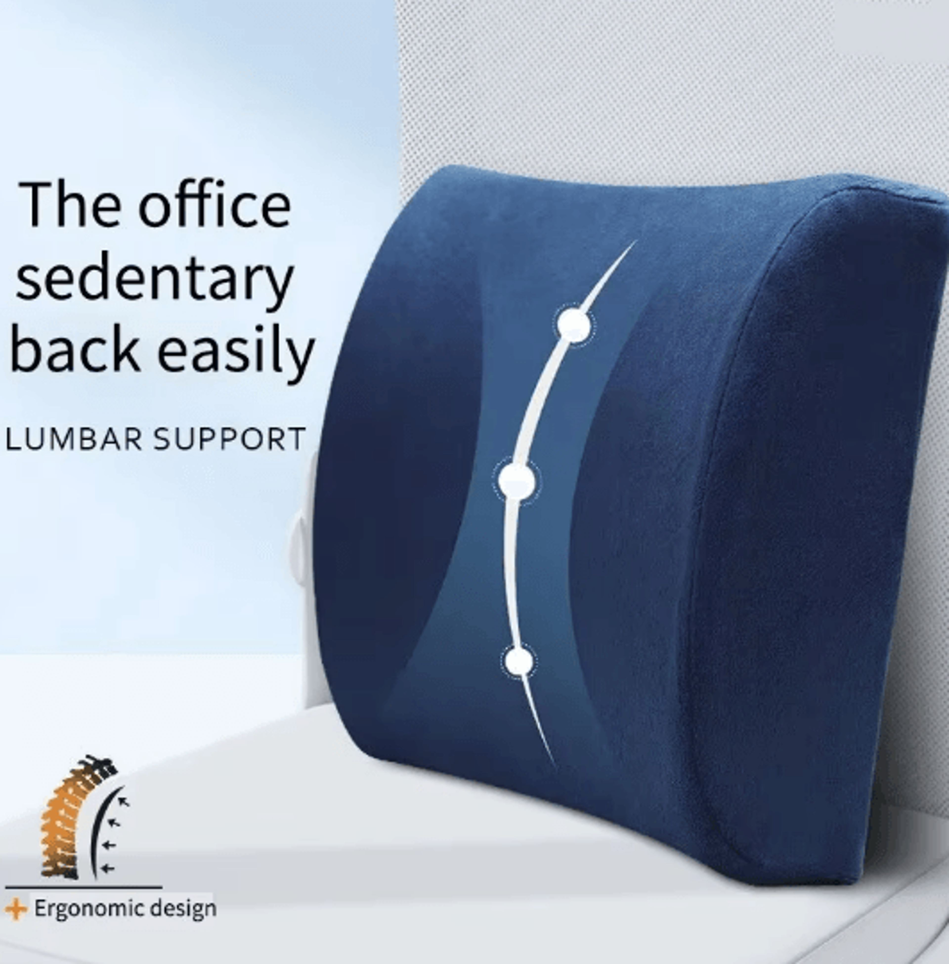 breathable memory foam lumbar support cushion back support pillow for office chair and car seat