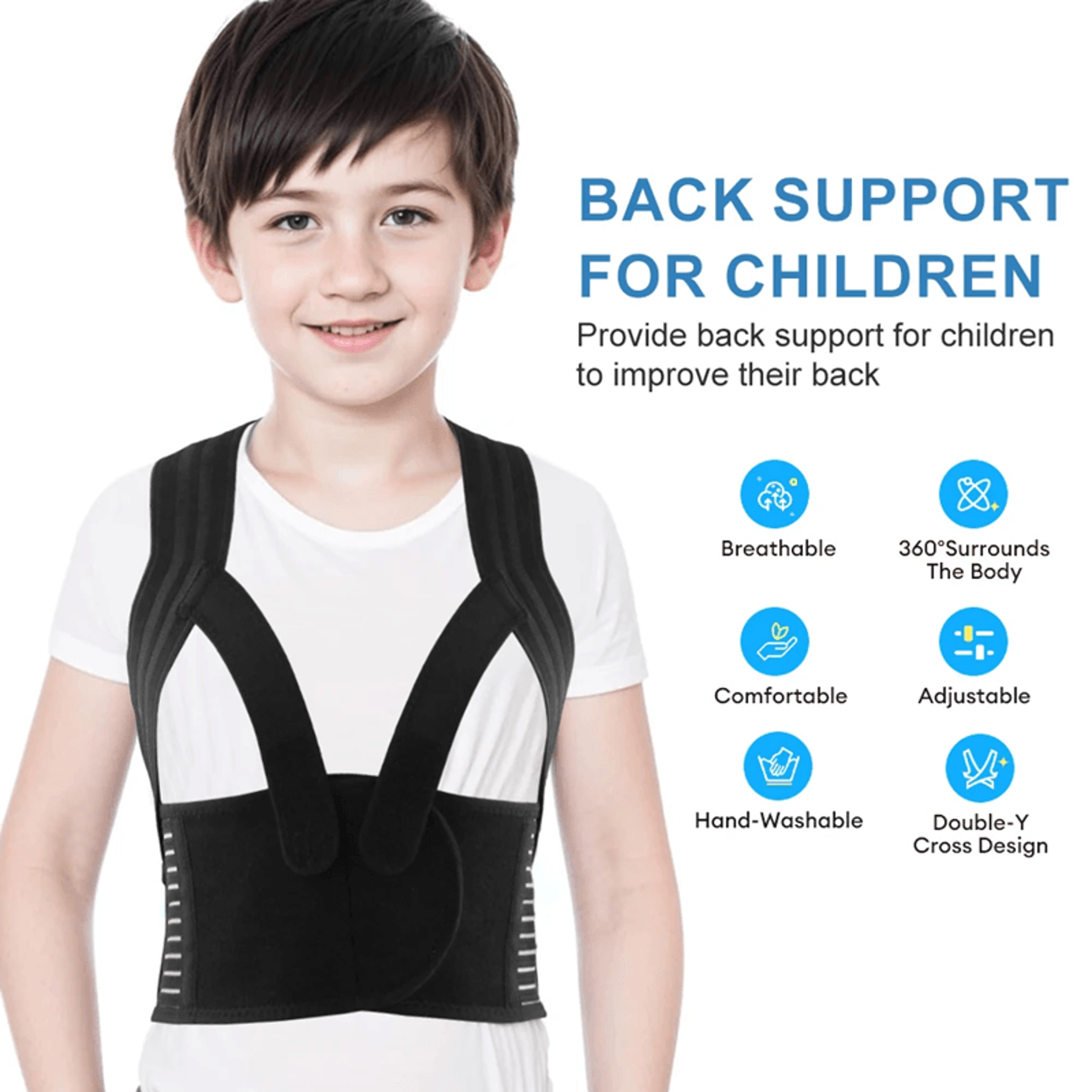 kids adjustable posture corrector back brace clavicle support for better posture