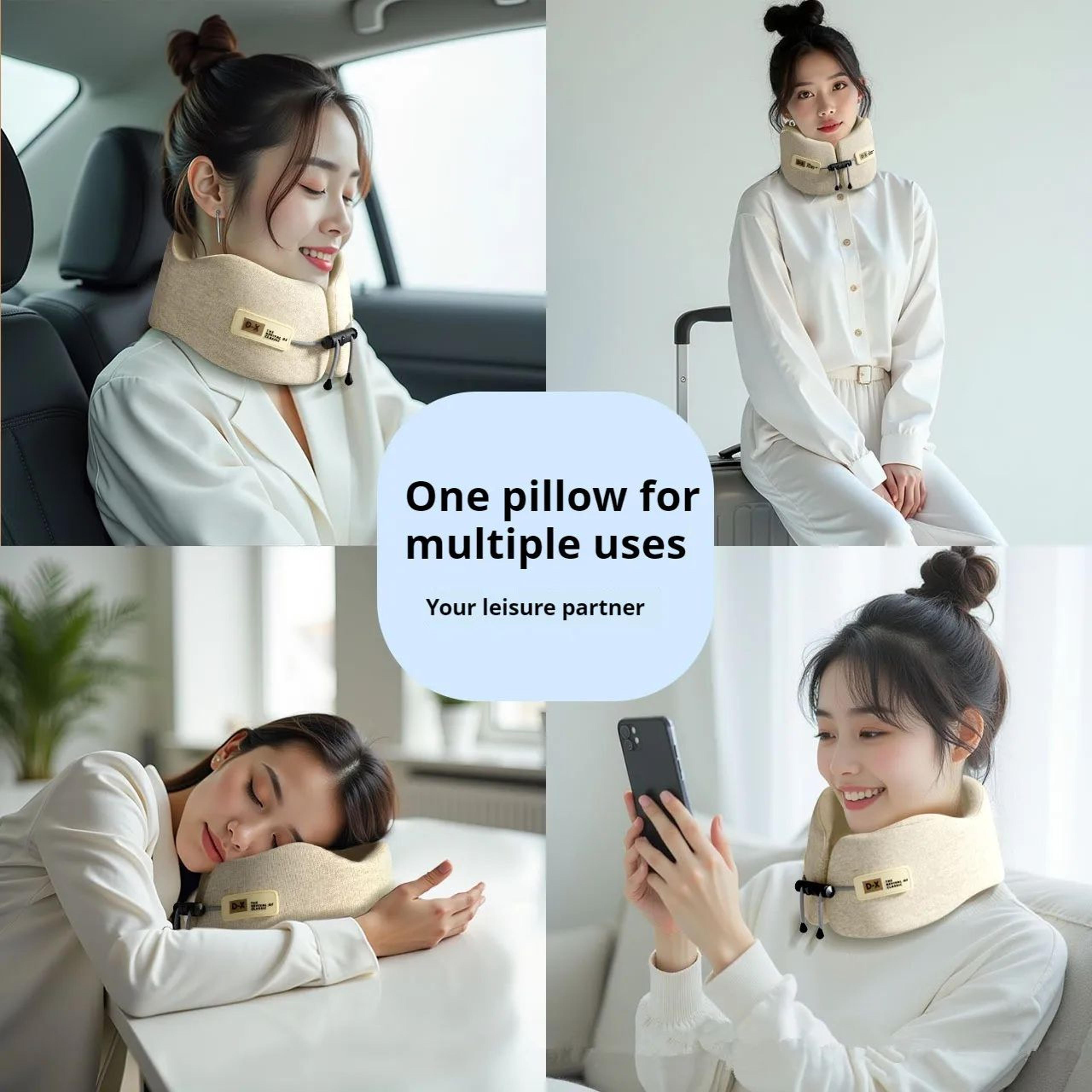 Memory Foam U Shaped Travel Neck Pillow Ergonomic Neck Support Cushion 2