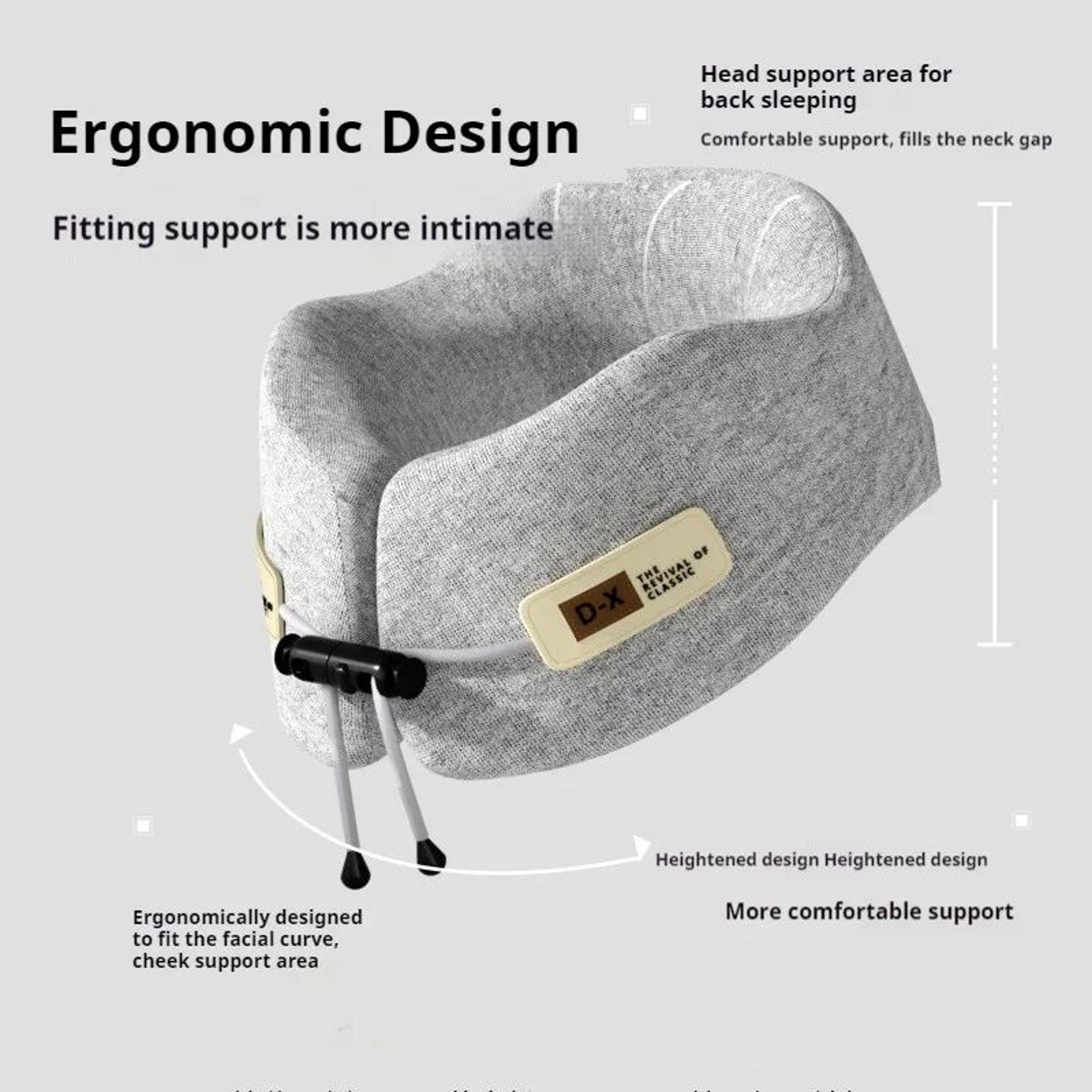 Memory Foam U Shaped Travel Neck Pillow Ergonomic Neck Support Cushion 4