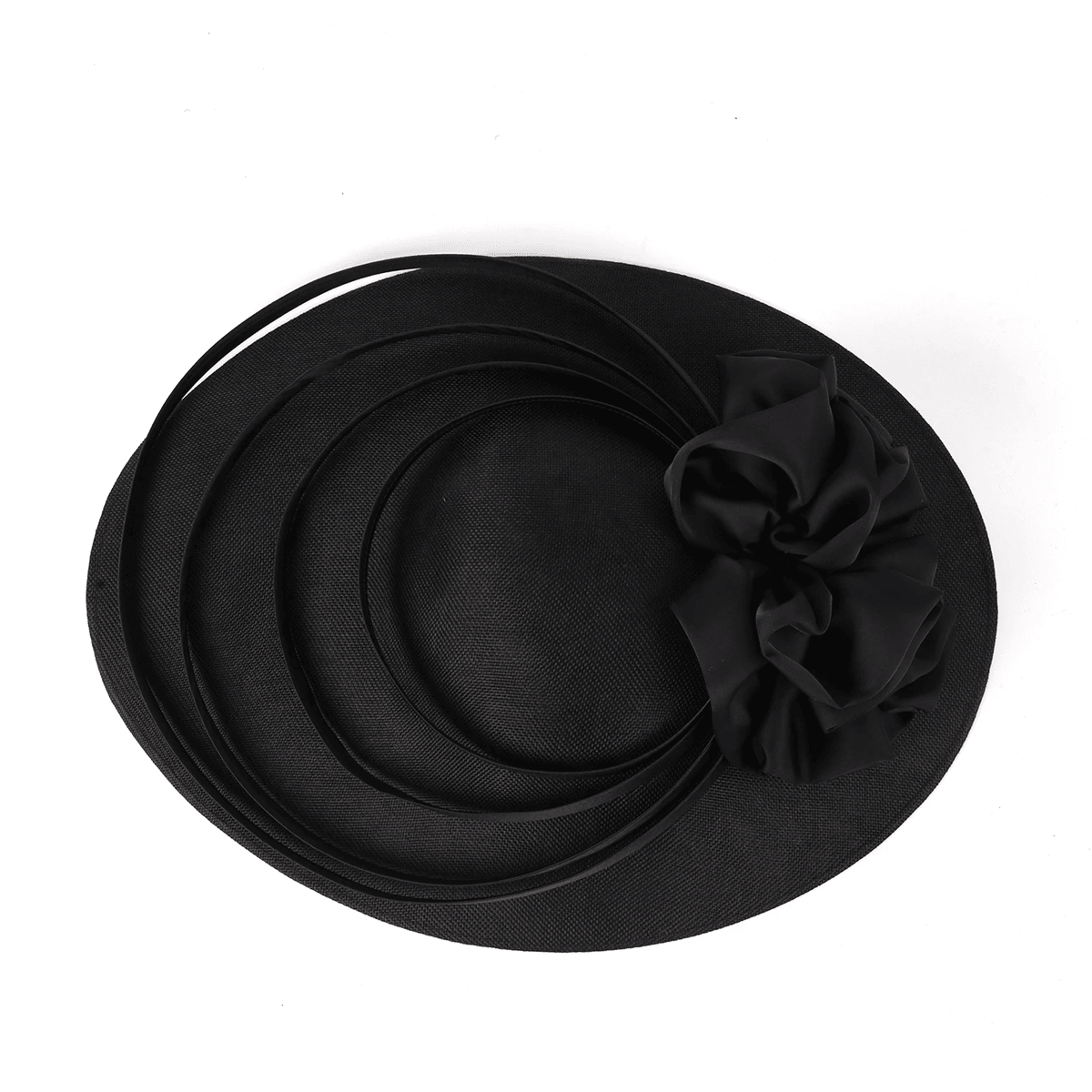 luxury flower fascinator hat sinamay derby headband for women wedding and tea party