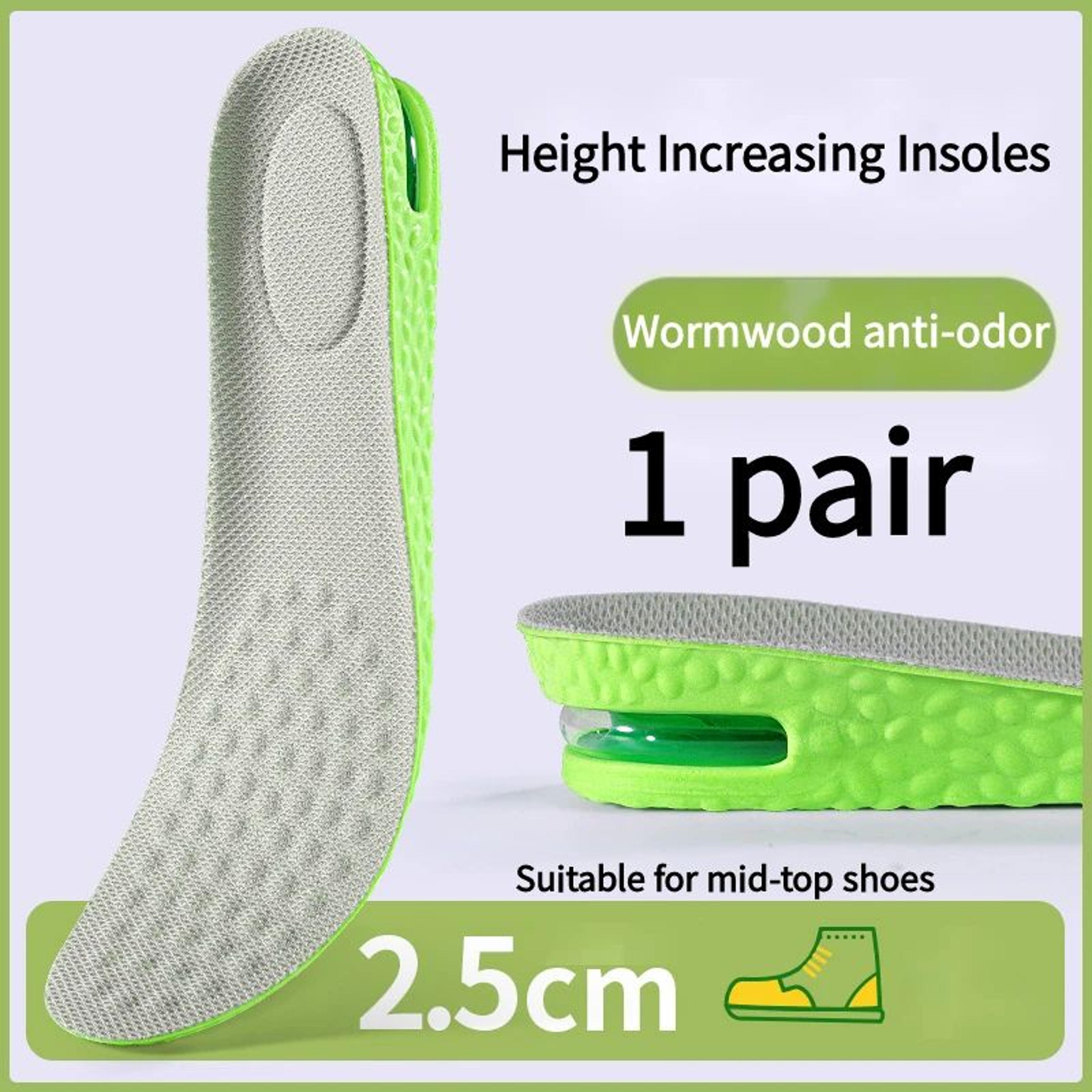 High Rise Air Cushion Height Increase Insoles Breathable Shock Absorbing Shoe Inserts 7