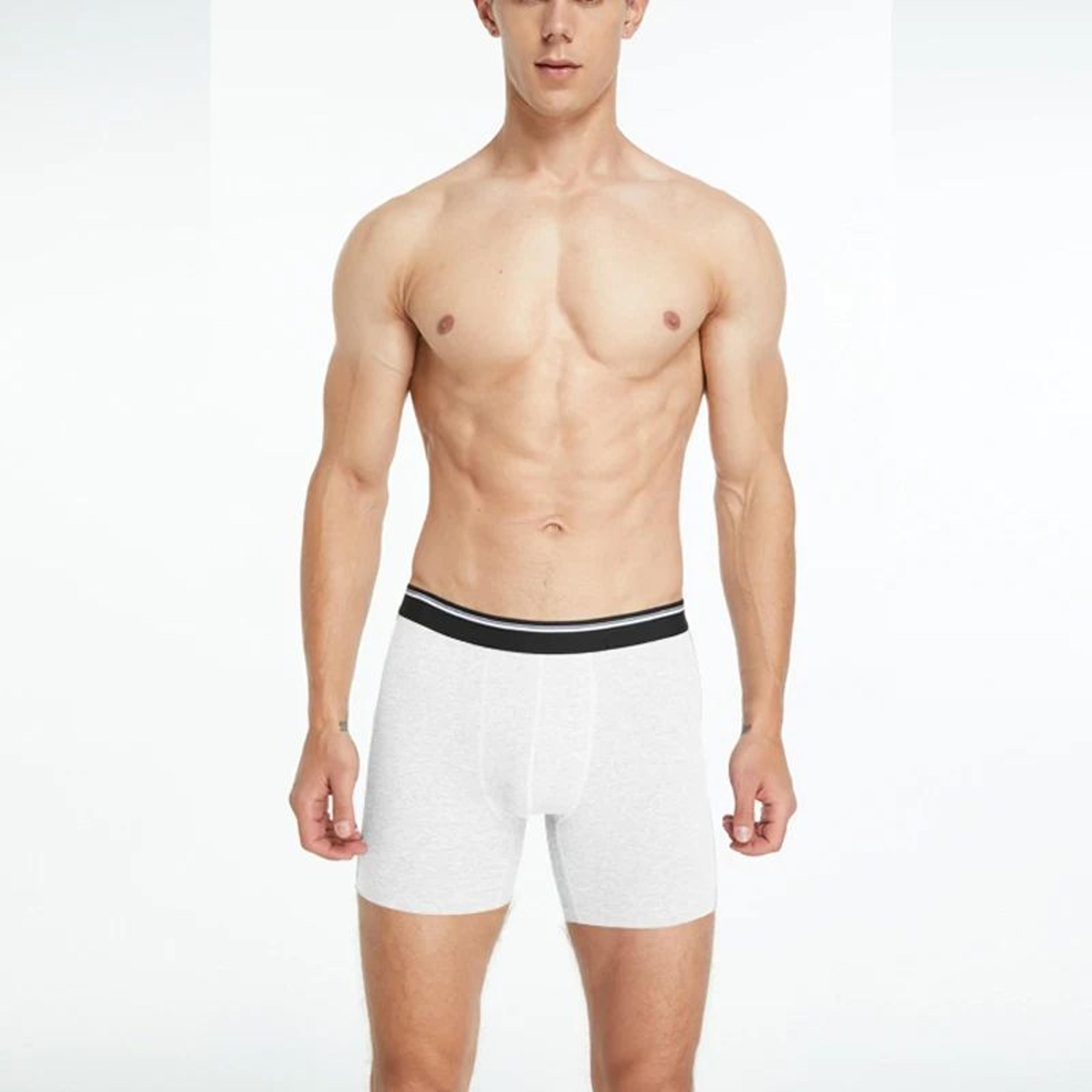 Mens Cotton Boxer Shorts Breathable Mid Length Comfortable Underwear 3