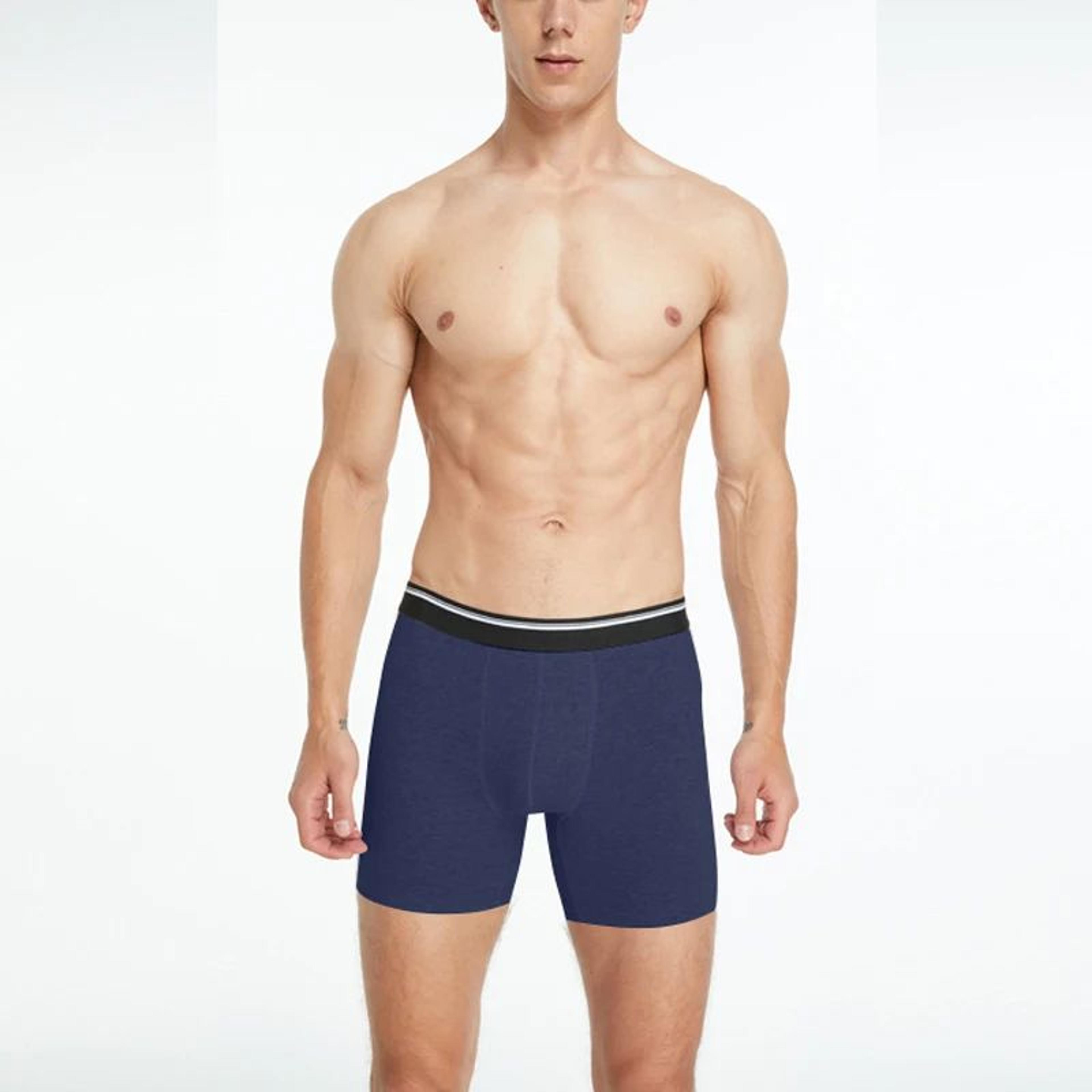 Mens Cotton Boxer Shorts Breathable Mid Length Comfortable Underwear 8