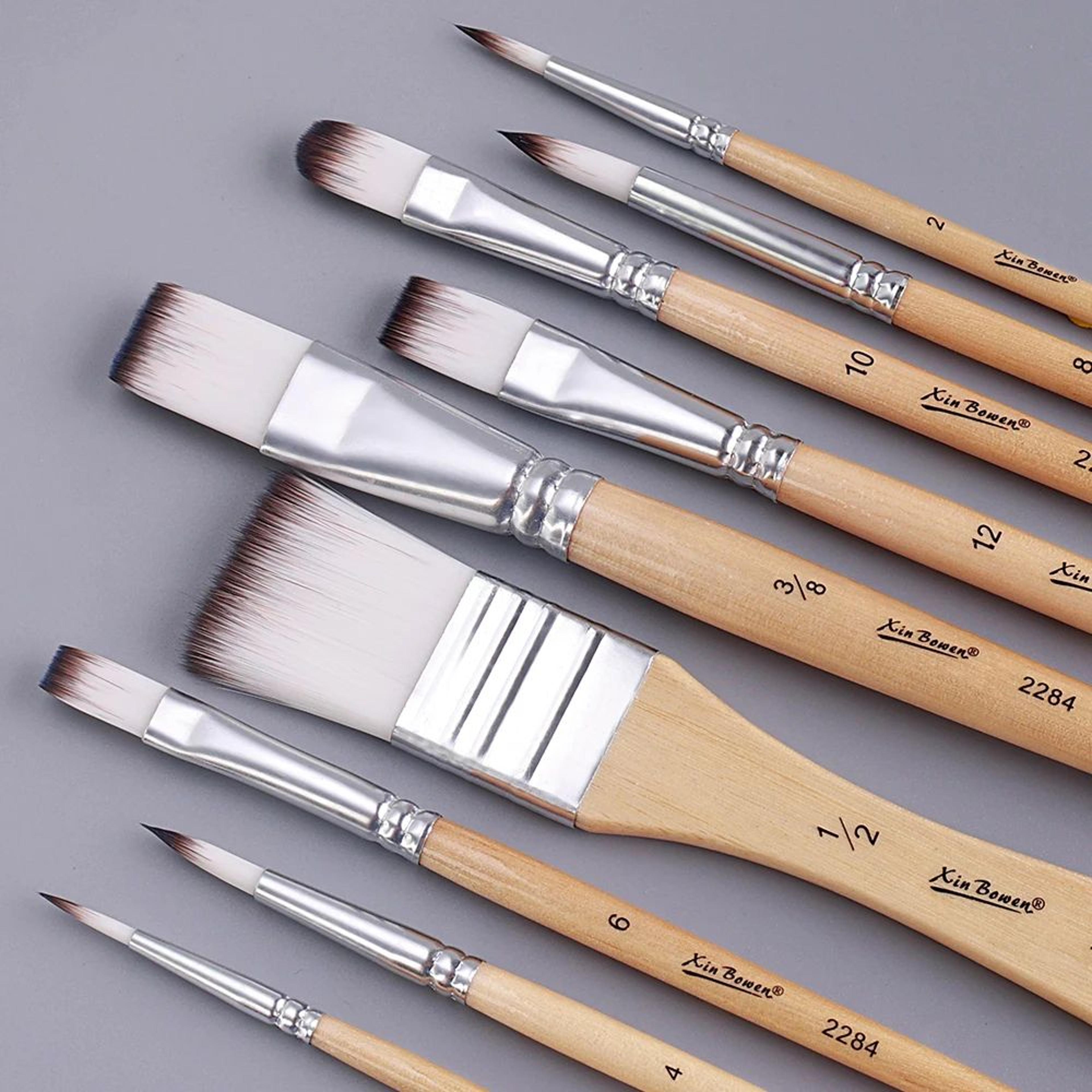 BeginnerPro Nylon Paint Brush Set For Acrylic Watercolor And Oil Painting 1