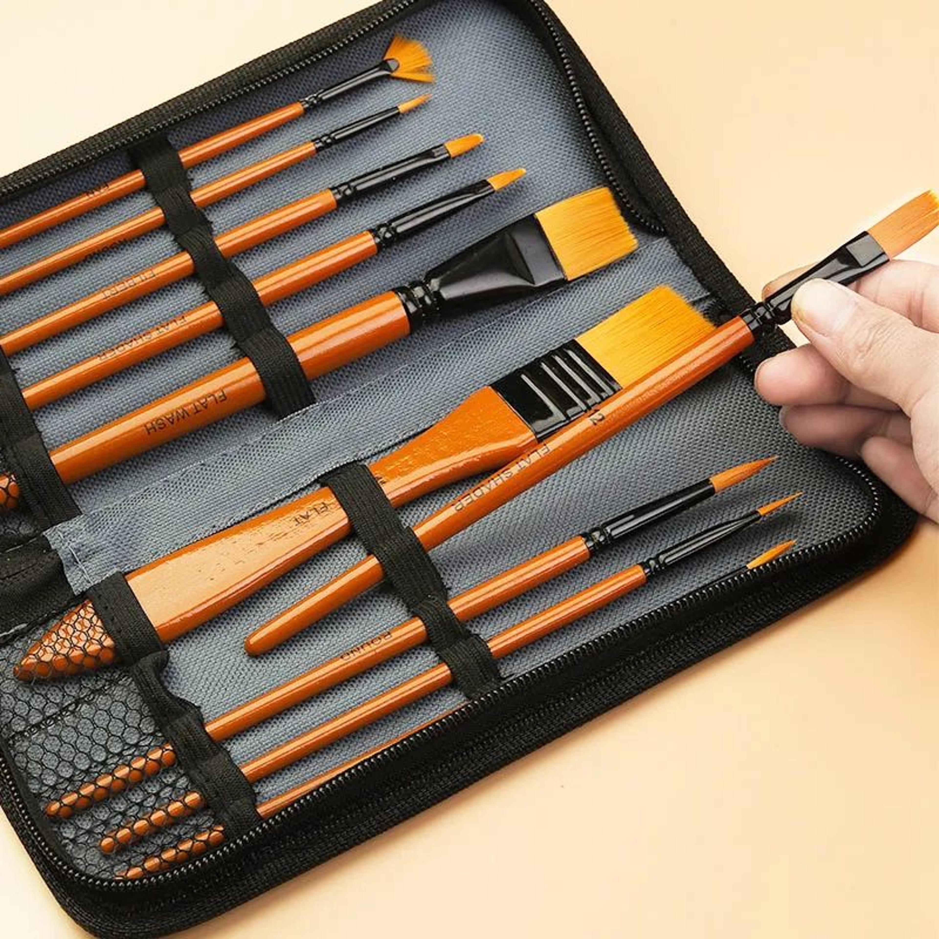 premium nylon paint brush set for acrylic watercolor and oil painting