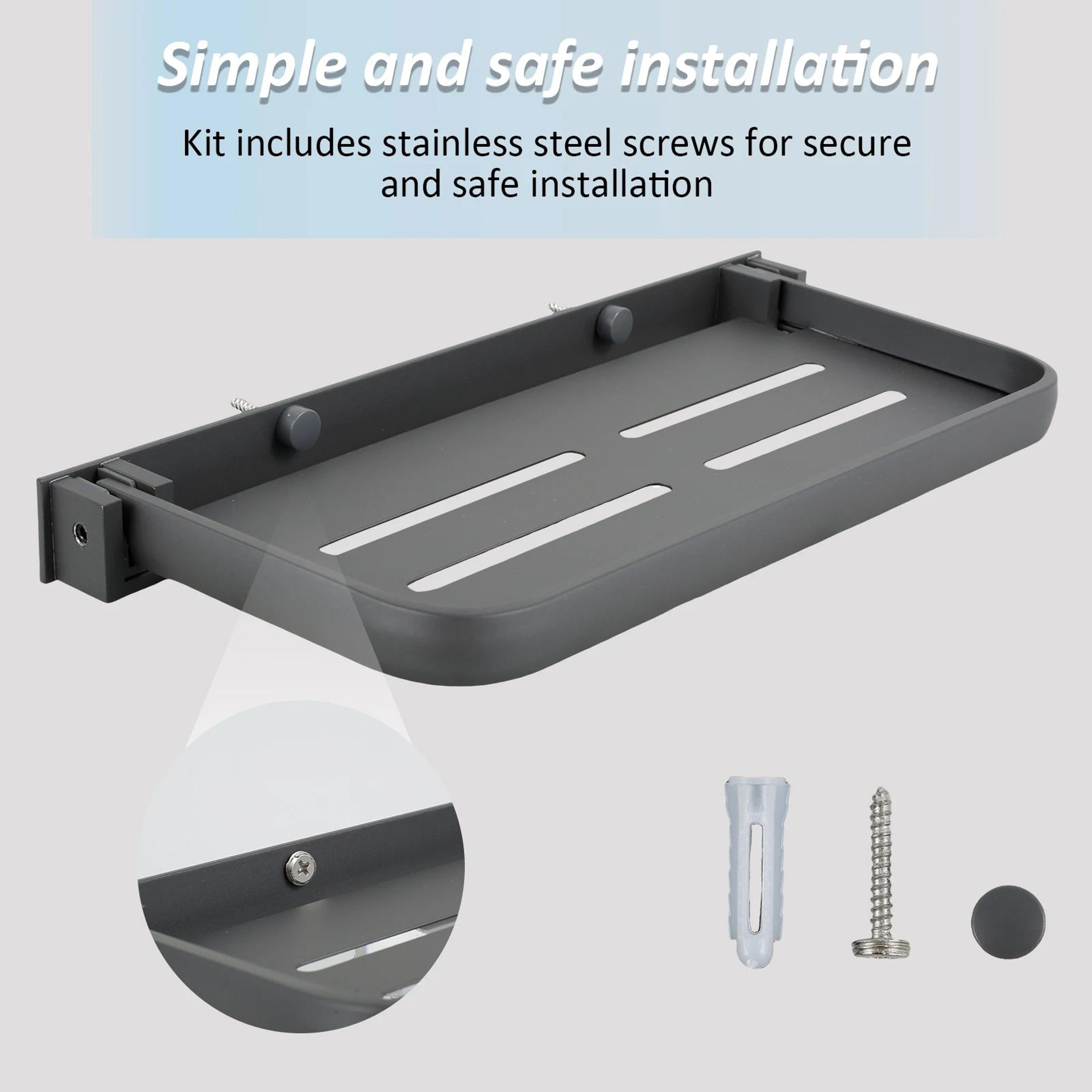 Foldable RV Wall Shelf Set Space Saving Aluminum Storage Rack For Camper And Vehicle 5