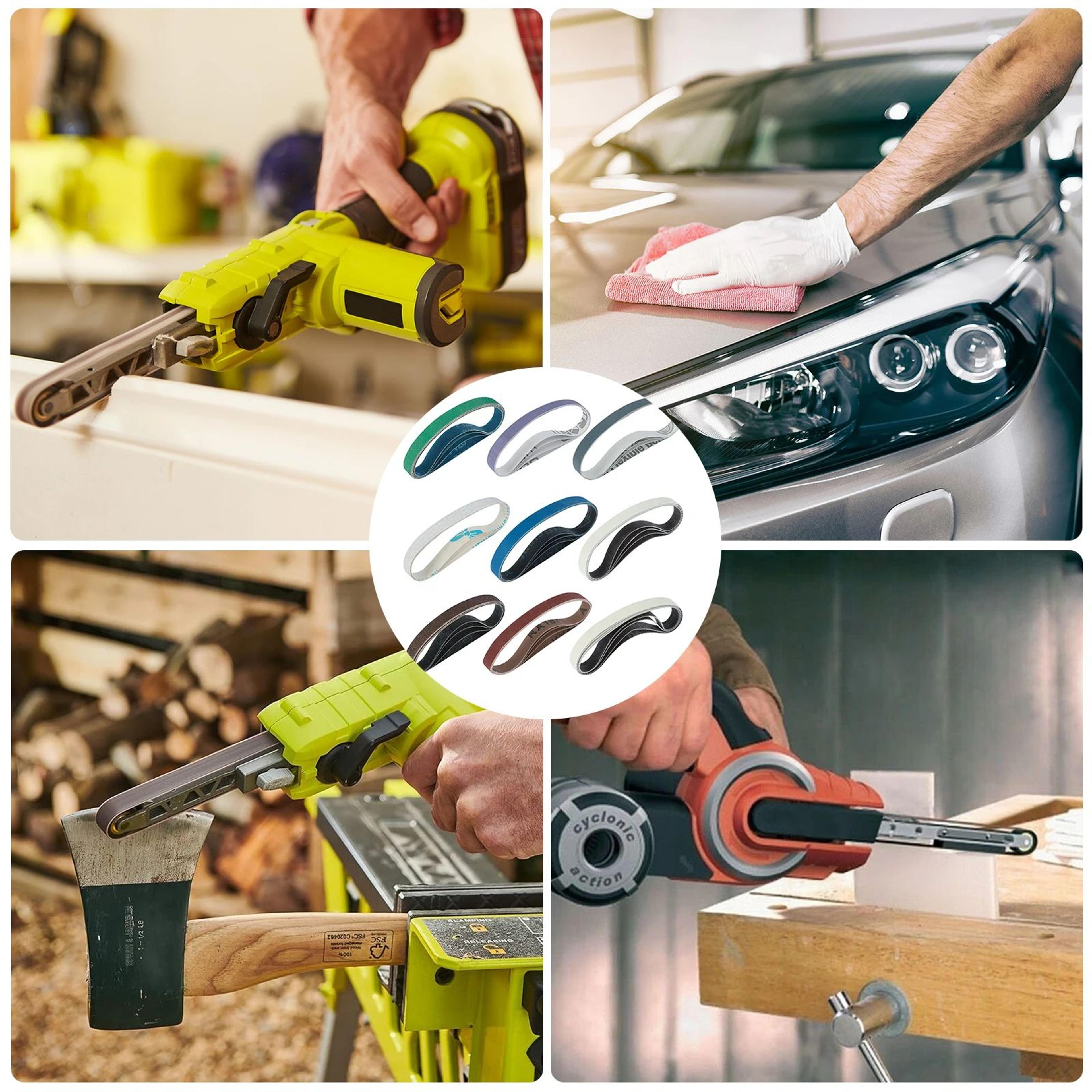 Angle Grinder Belt Sander Attachment Kit With Sanding Belts For Woodworking And Polishing 5