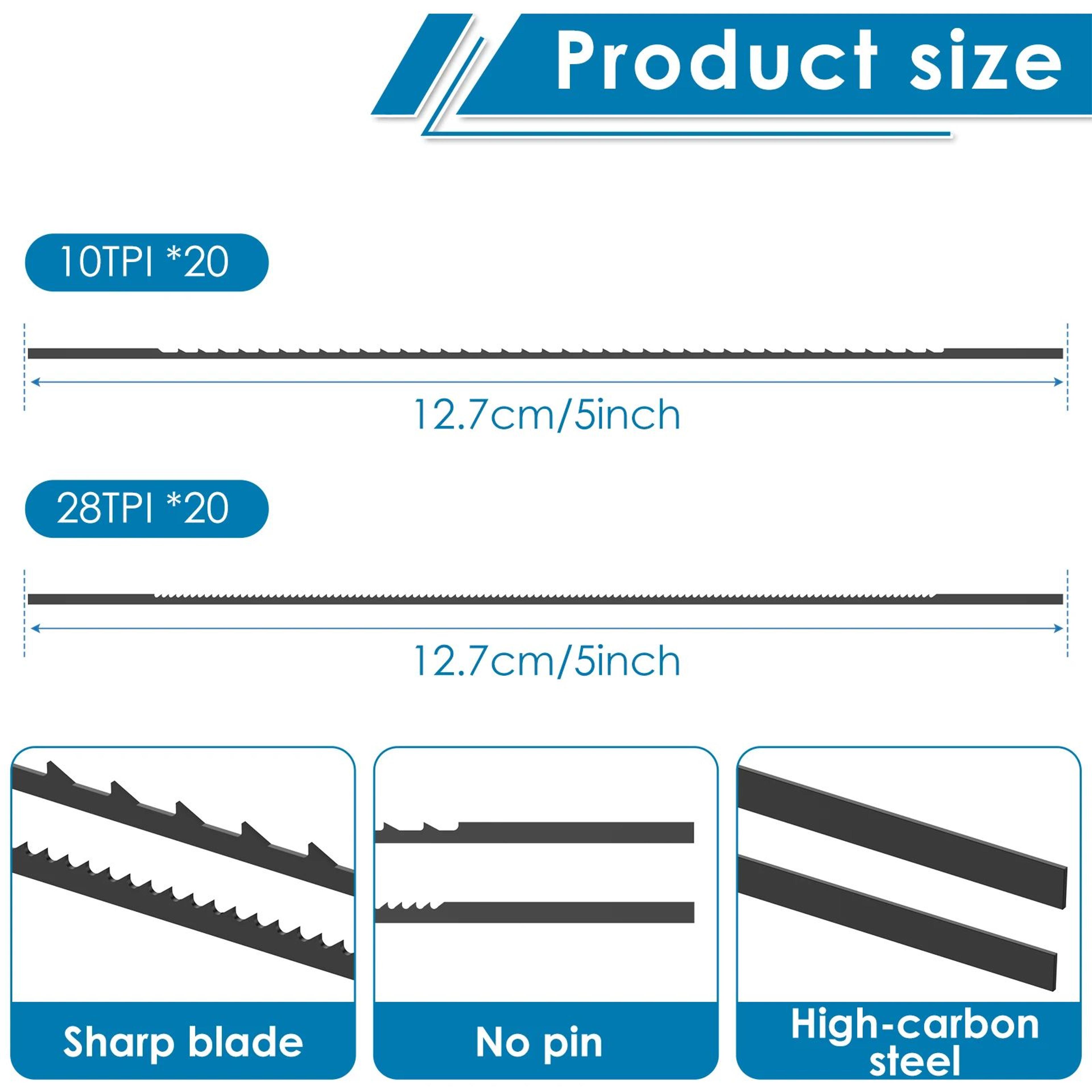 60 Piece Scroll Saw Blade Set 5 Inch Fine Cut Woodworking Blades For Precision Cutting 8